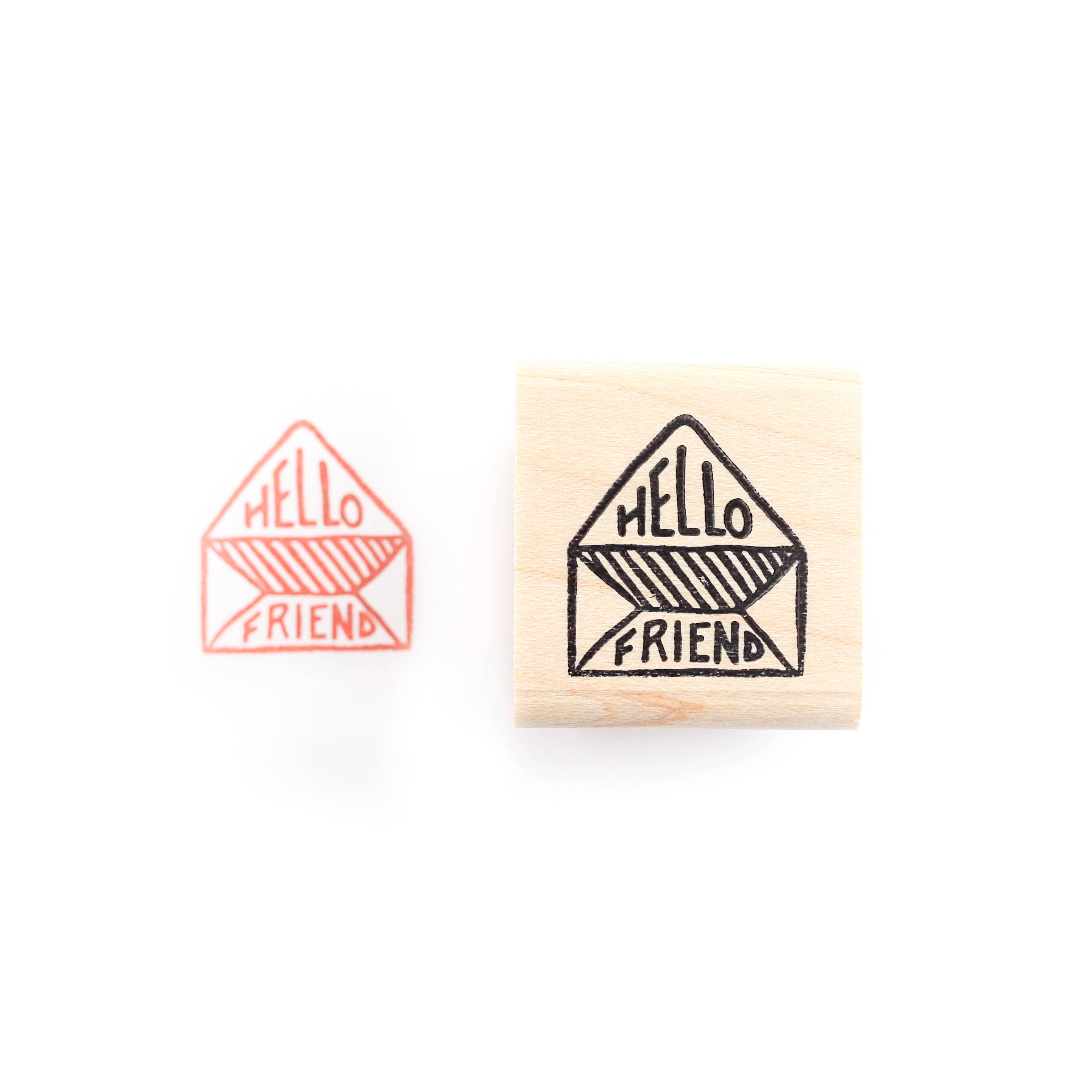 Favorite Story Peppercorn Paper Hello Friend Rubber Stamp