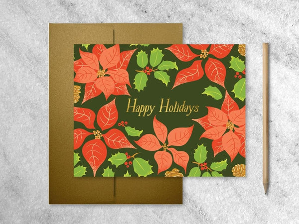 Favorite Story Greeting Card Holiday Poinsettias