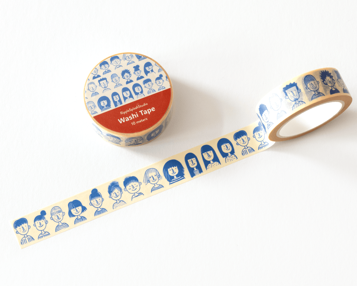 Favorite Story RippleSplash Studio (We Cover US Import Fees) Illustrated Faces Washi Tape