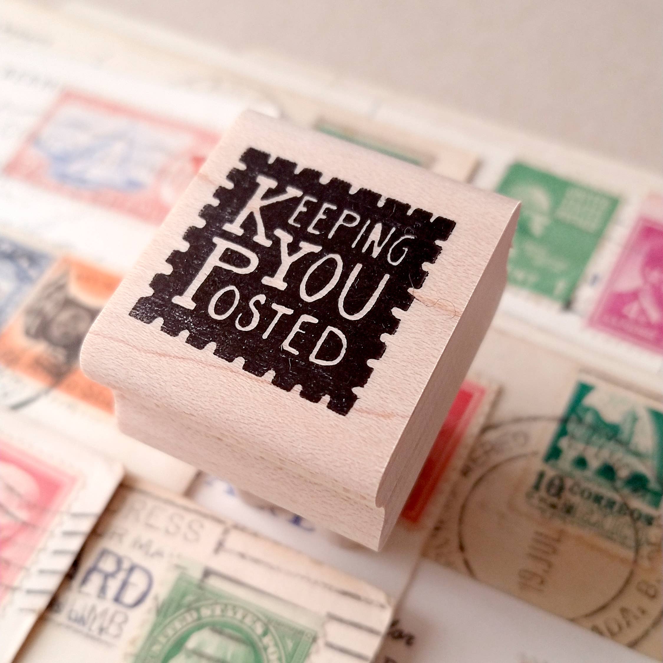 Favorite Story Peppercorn Paper Keeping You Posted Rubber Stamp