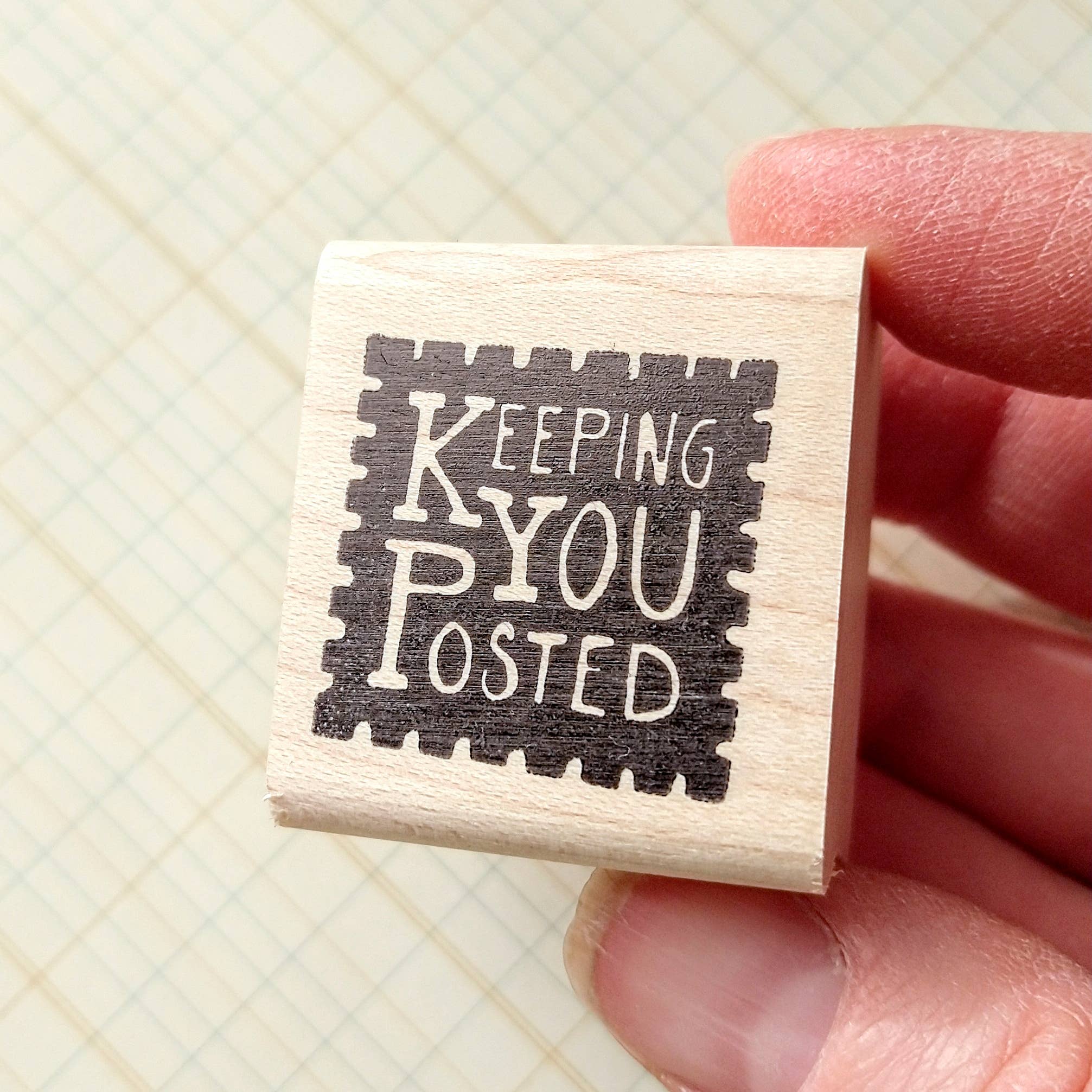 Favorite Story Peppercorn Paper Keeping You Posted Rubber Stamp