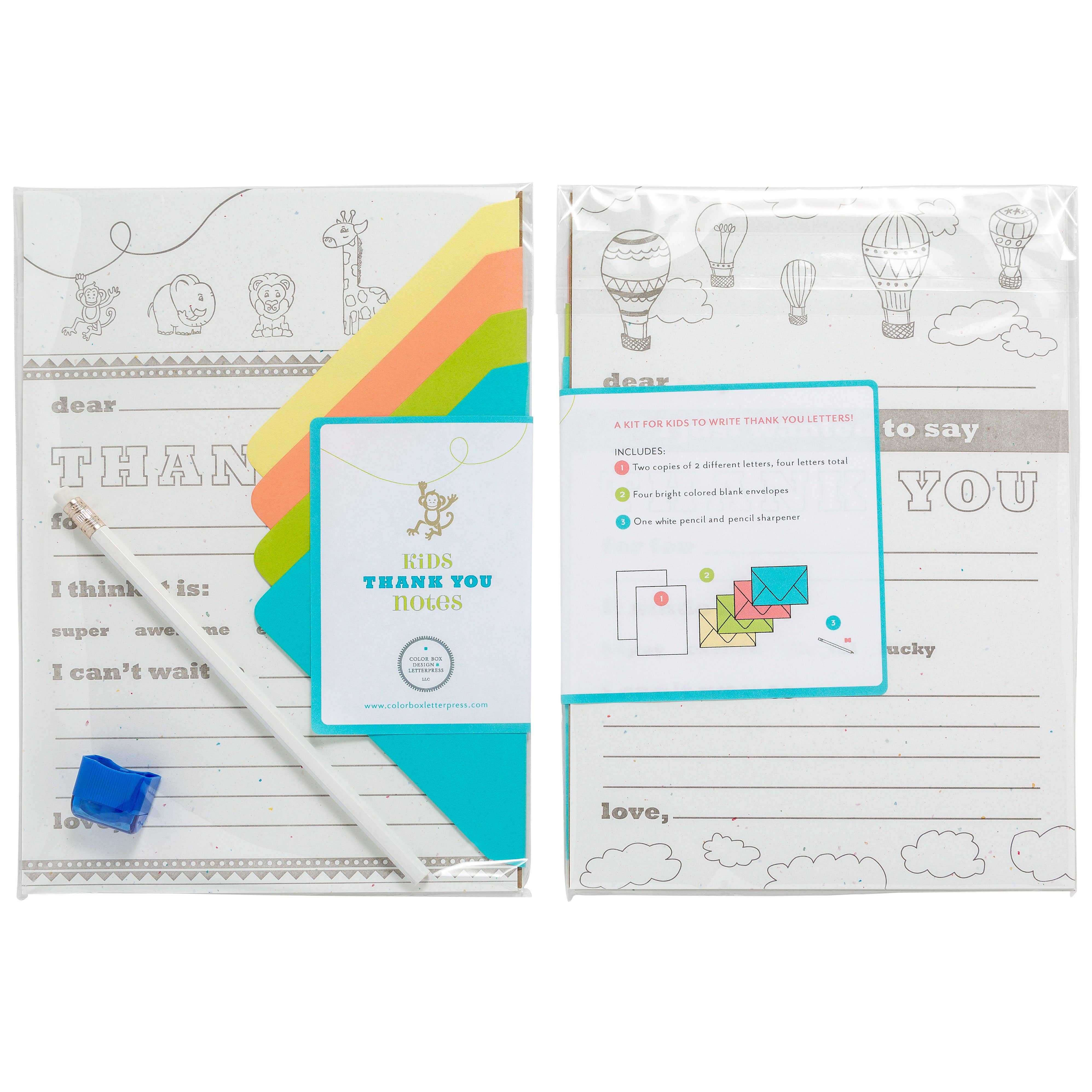 Favorite Story Color Box Design & Letterpress Kid Thank You Notes | Kit