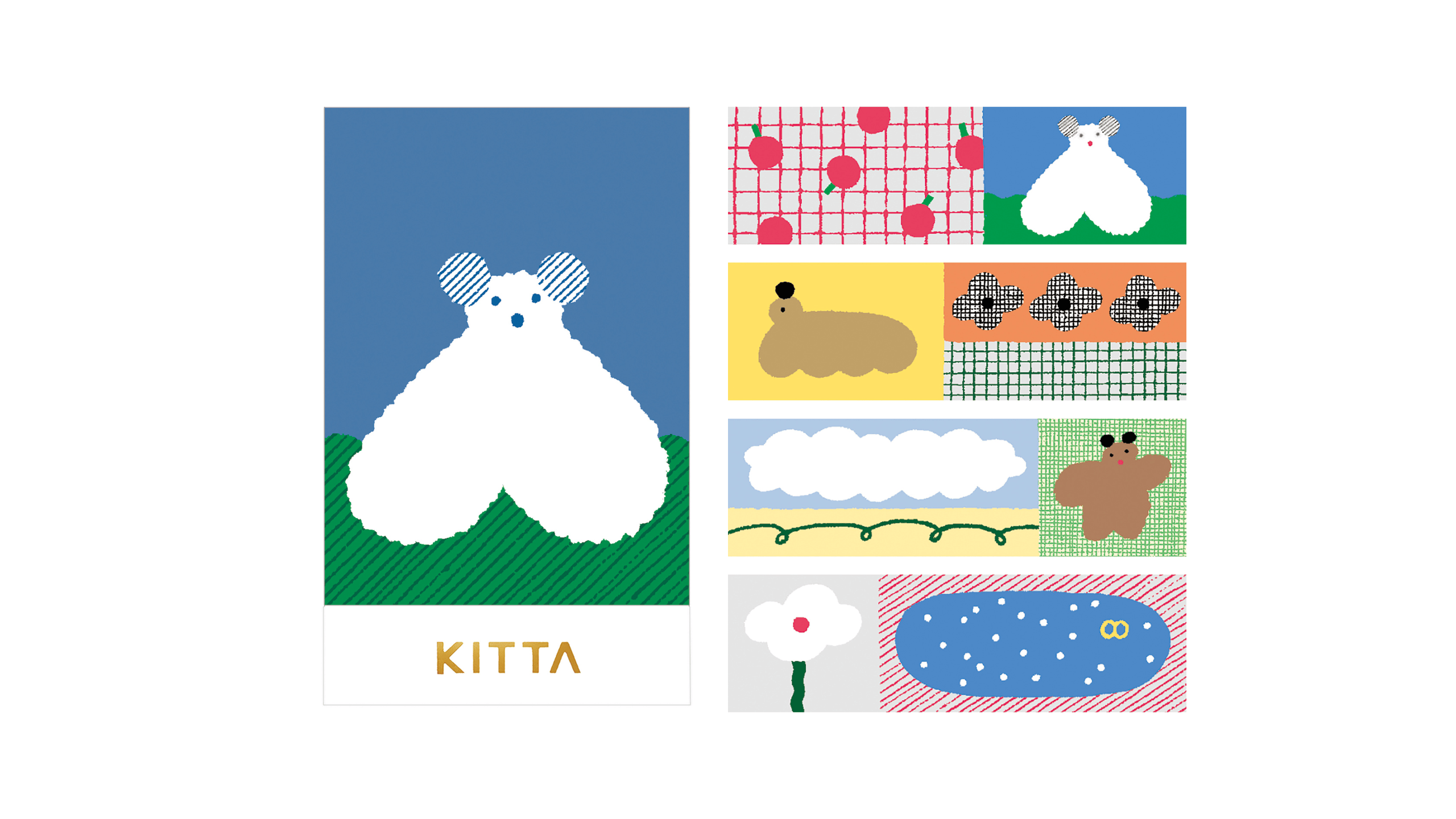 Favorite Story HITOTOKI by KING JIM Stroll KITTA Portable Washi Decorative Tape -Basic-