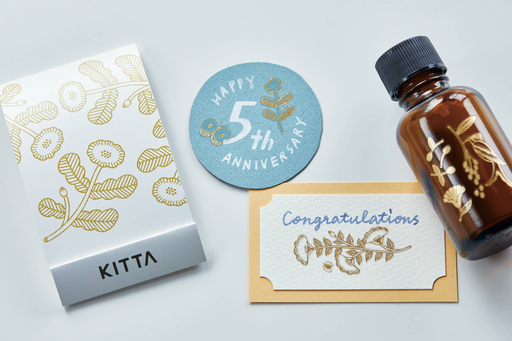 Favorite Story HITOTOKI by KING JIM KITTA Portable Washi Decorative Tape -GOLD Foil -