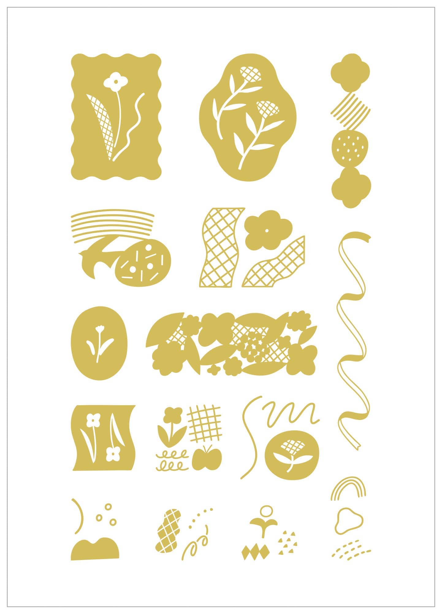 Favorite Story HITOTOKI by KING JIM -Flake- Humming KITTA Portable Washi Decorative Tape -GOLD Foil -