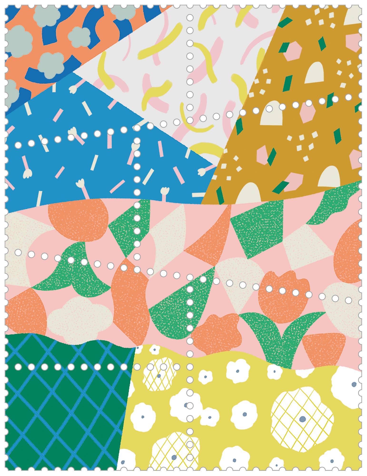 Favorite Story HITOTOKI by KING JIM -Stamp style- Patchwork KITTA Portable Washi Decorative Tape -Stamp style-