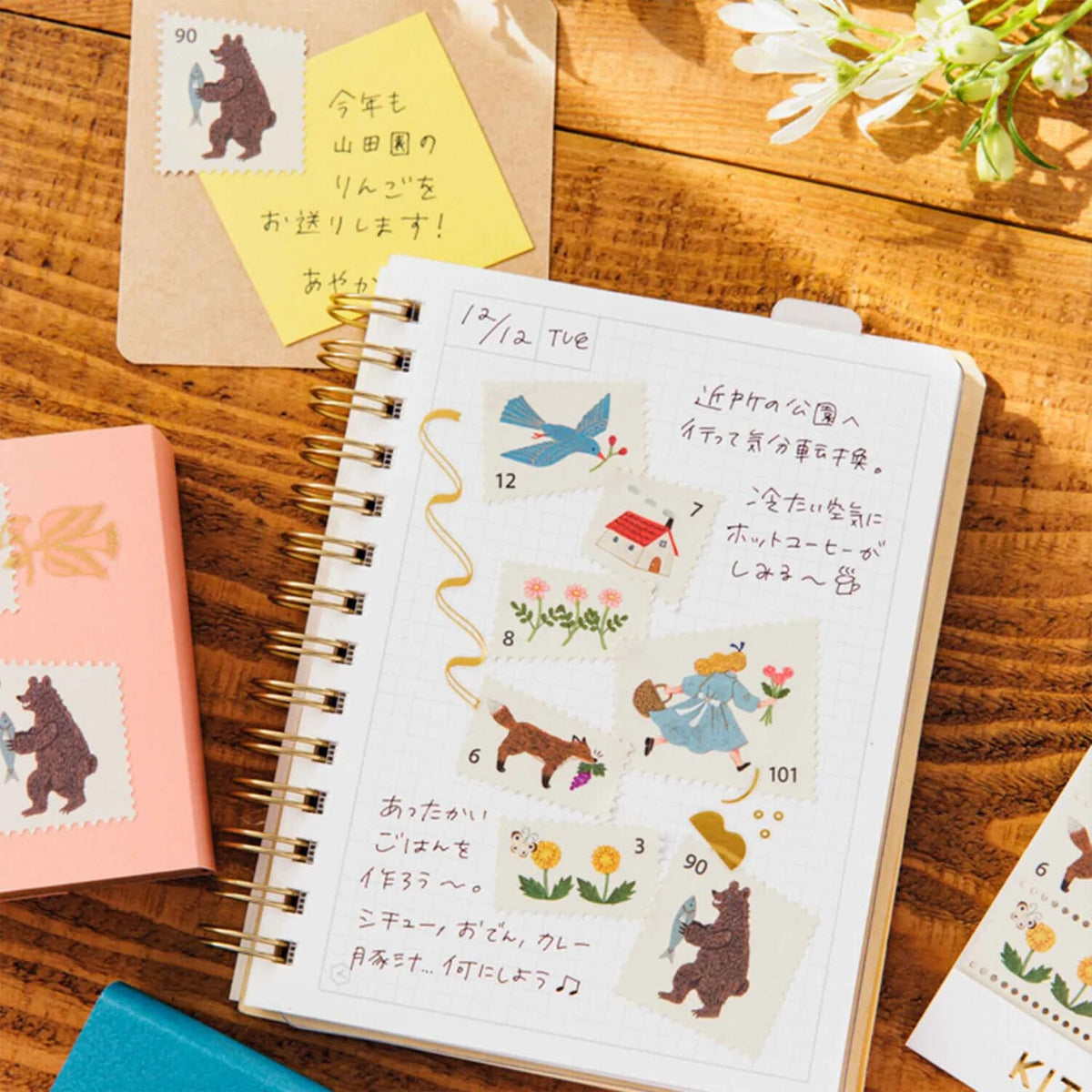 Favorite Story Washi Tape HITOTOKI by KING JIM KITTA Portable Washi Decorative Tape -Stamp style-