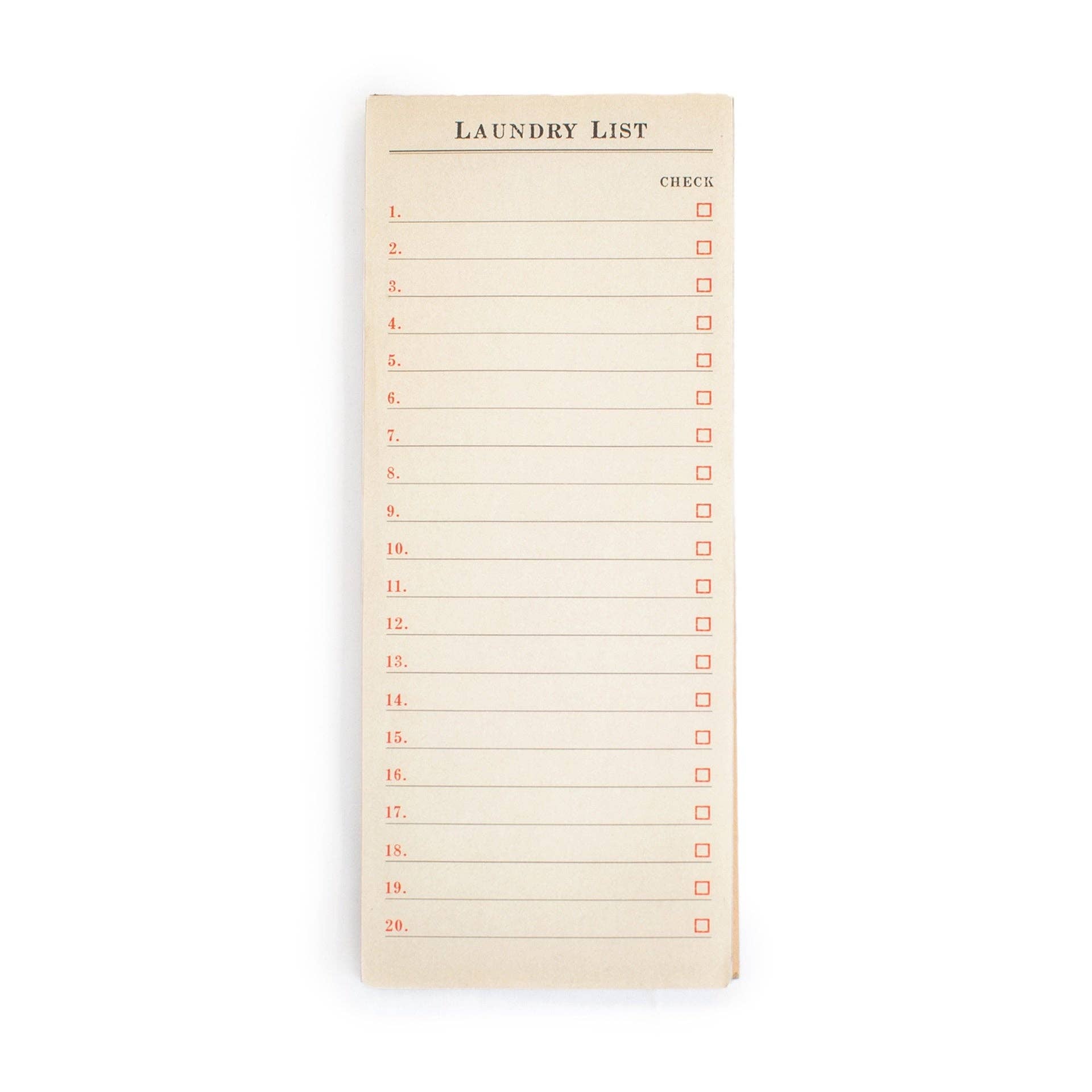 Favorite Story Sugarboo & Co Laundry List Skinny Notepad 4" x 10"