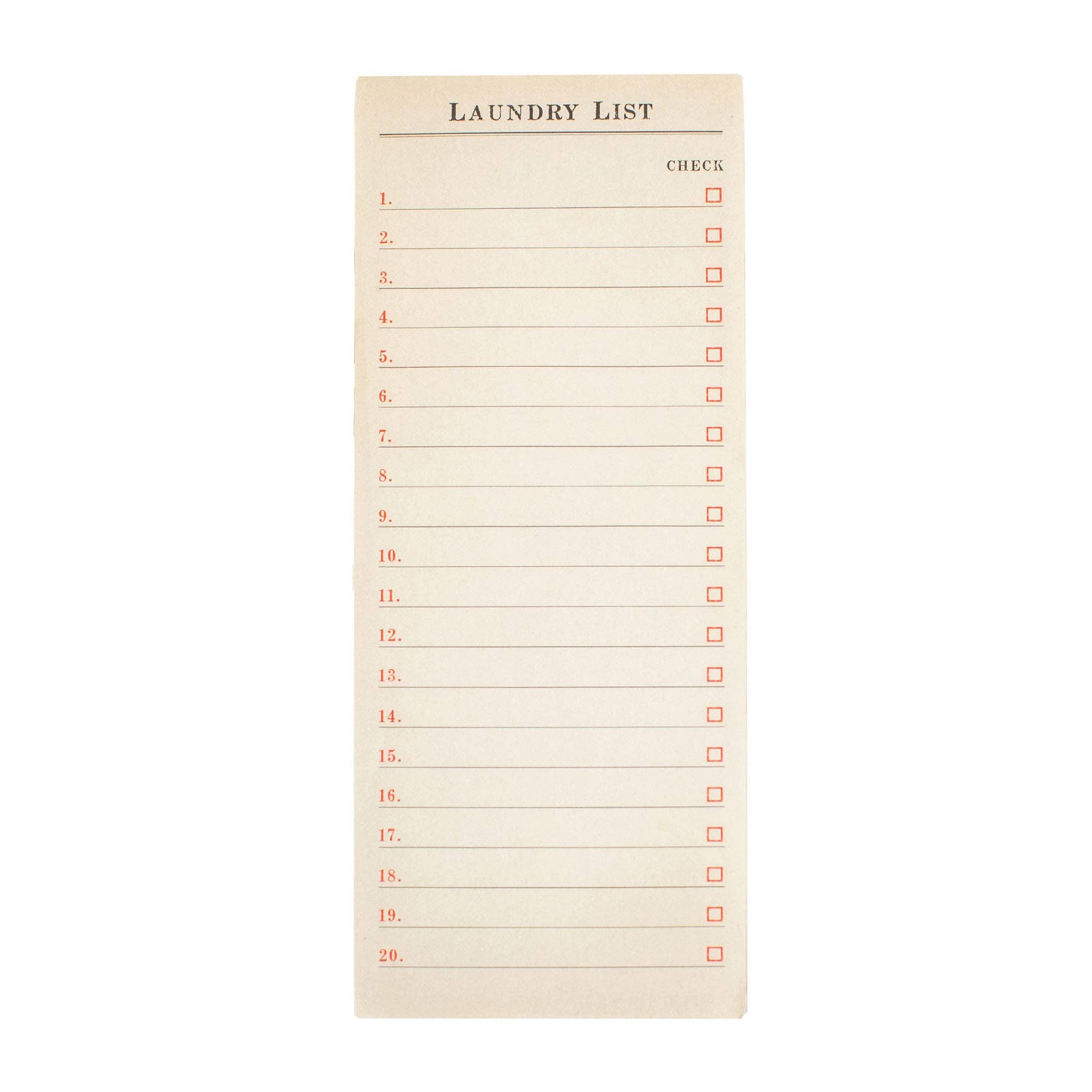 Favorite Story Sugarboo & Co Laundry List Skinny Notepad 4" x 10"