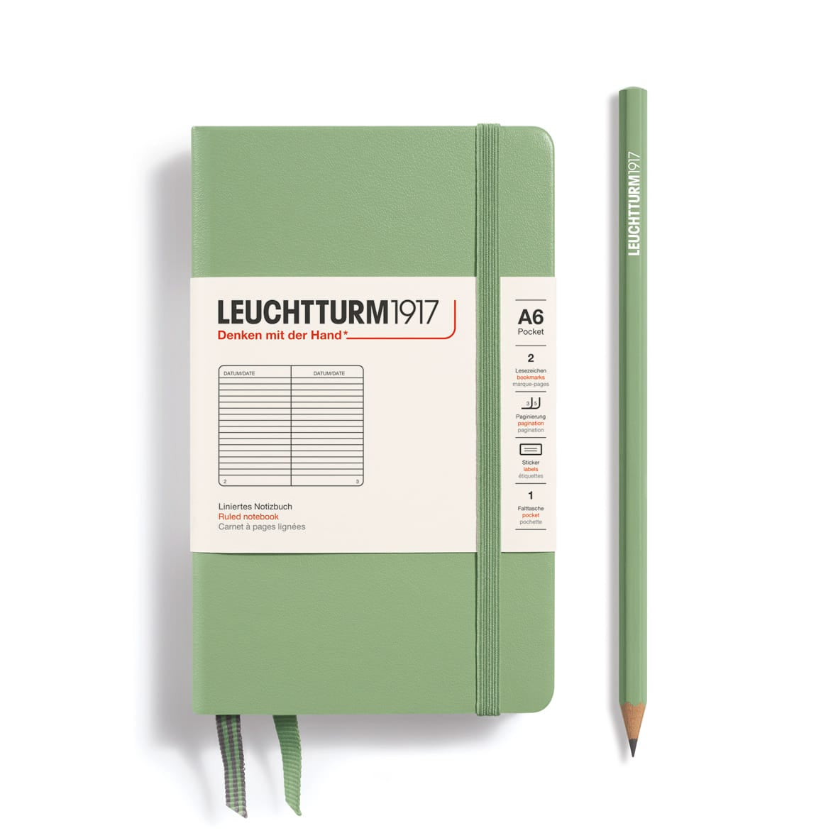 Favorite Story Notebook LEUCHTTURM1917 Sage / Ruled Leuchtturm Notebook - Pocket (A6) Hardcover