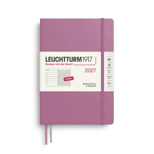 Favorite Story Planner LEUCHTTURM1917 Dusty Rose Leuchtturm Weekly Planner & Notebook 2027, 12 Months, Ruled A5