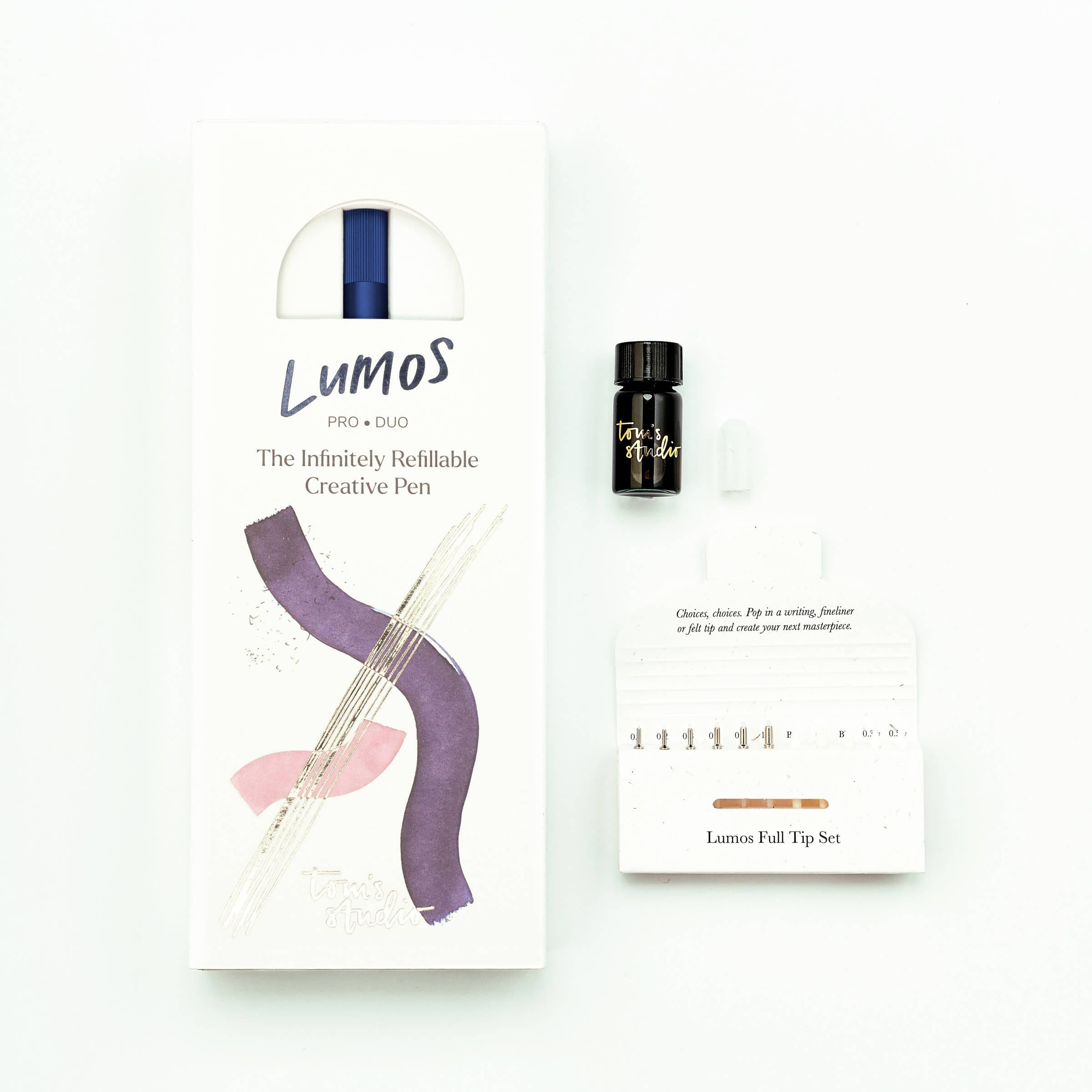 Favorite Story Tom's Studio Lumos Pro - Refillable Multi-Tip Pen: Matte Black / Single Tip
