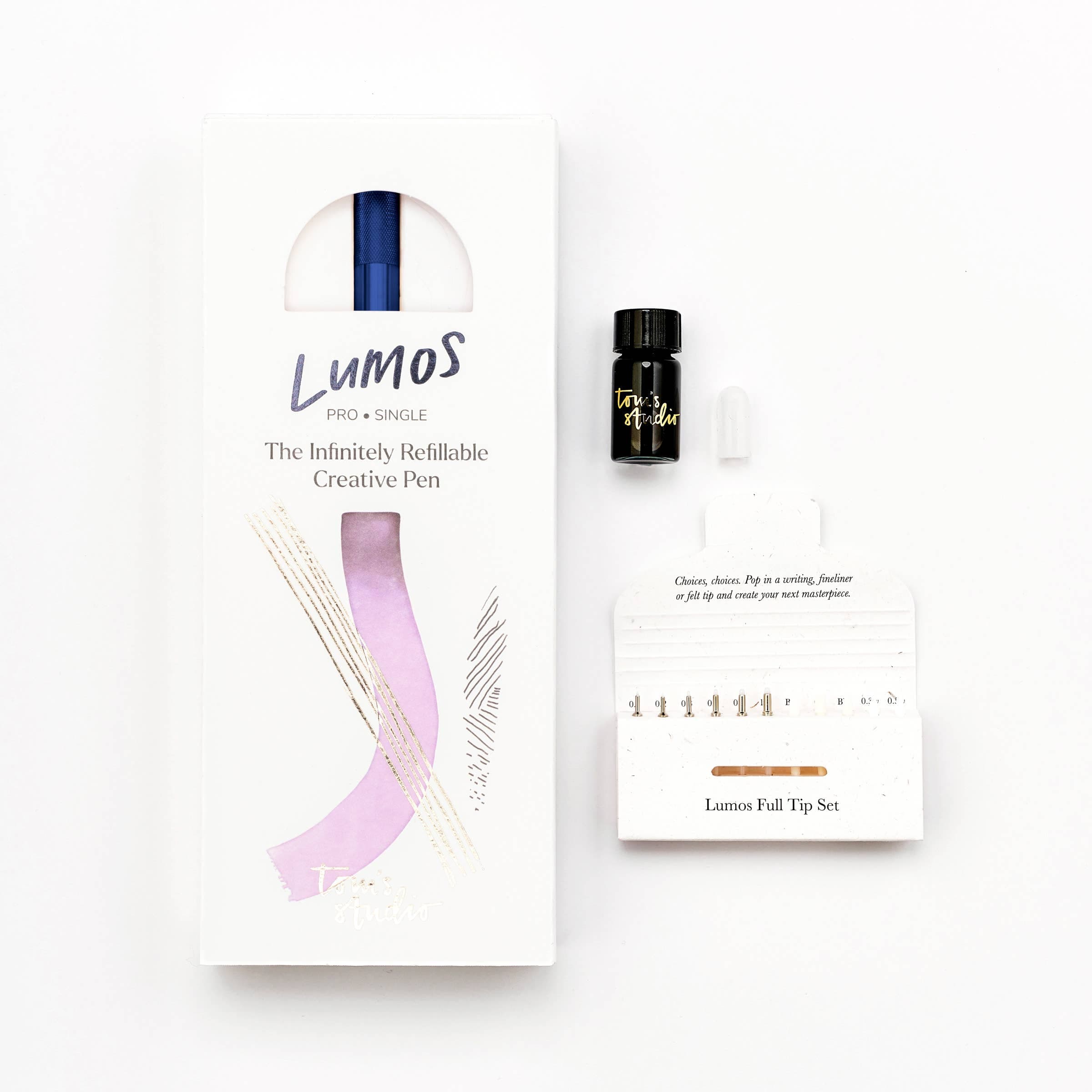 Favorite Story Tom's Studio Lumos Pro - Refillable Multi-Tip Pen: Rose Gold / Single Tip