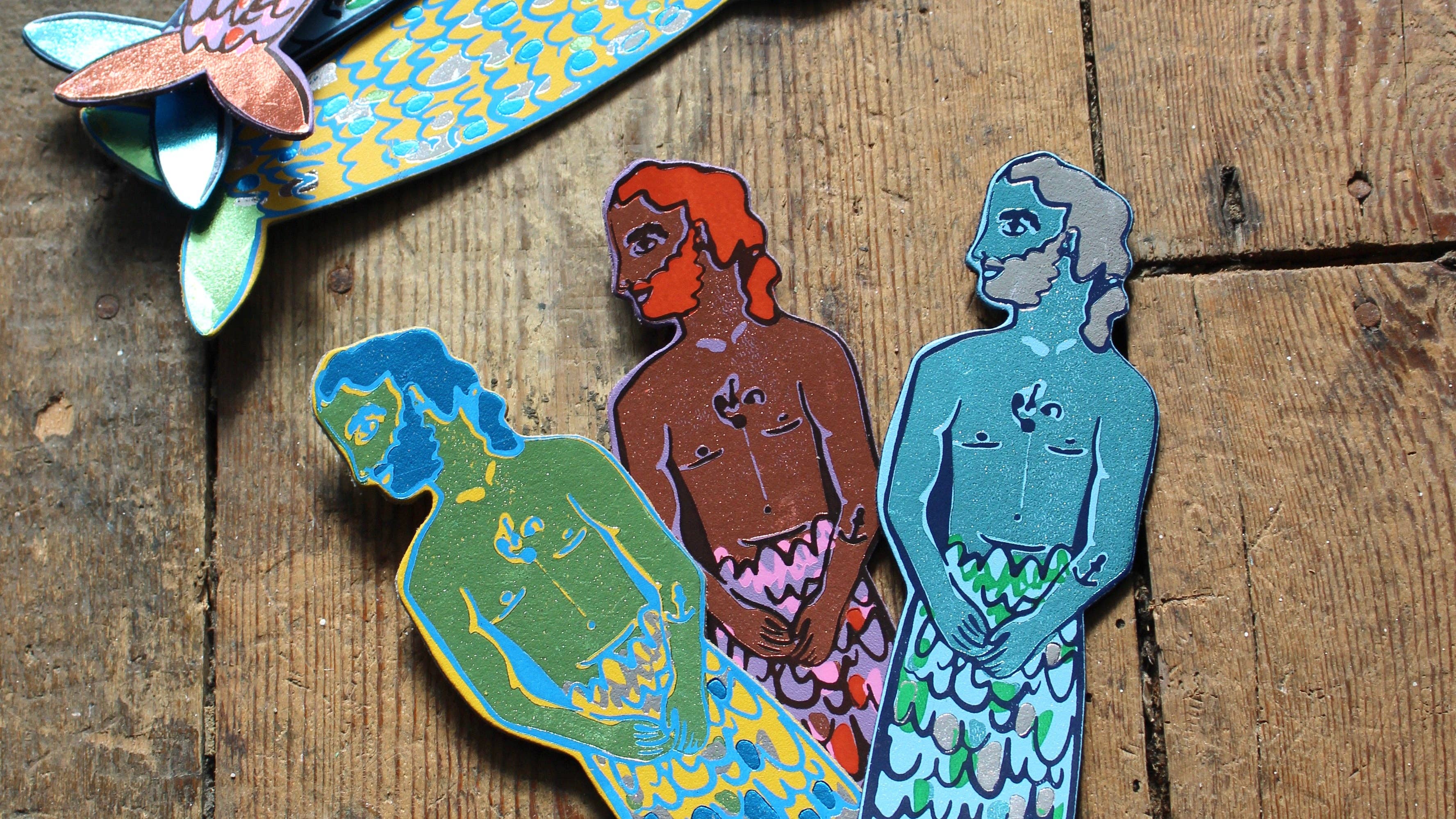 Favorite Story Ark Colour Design Lilac Mer-Man Bookmark