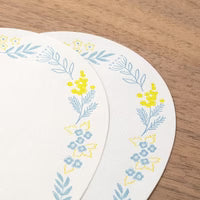 Favorite Story Midori Midori Letterpress Die-Cut Oval Stationery, Blue Wreath