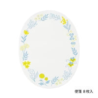Favorite Story Midori Midori Letterpress Die-Cut Oval Stationery, Blue Wreath