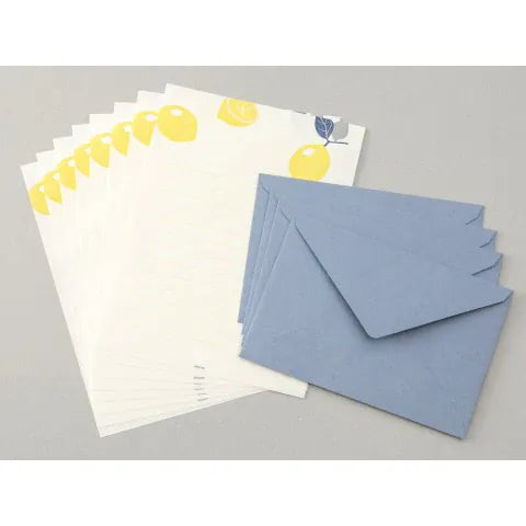 Favorite Story Midori Midori Letterpress Letter Set - Lemon