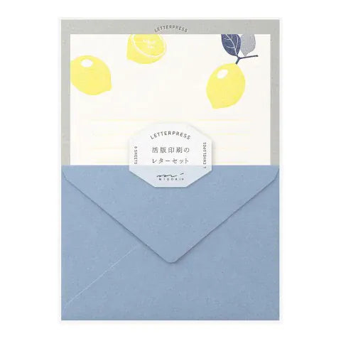 Favorite Story Midori Midori Letterpress Letter Set - Lemon