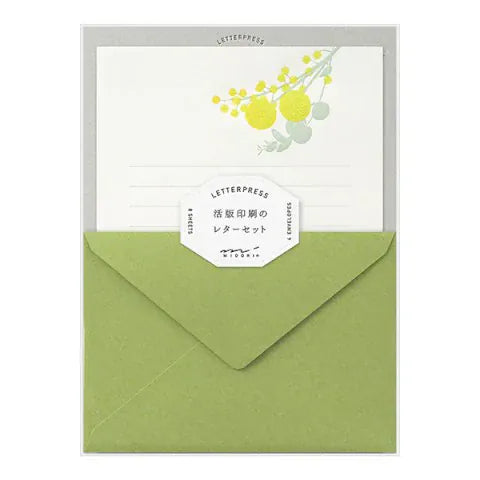 Favorite Story Midori Midori Letterpress Letter Set - Yellow Bouquet