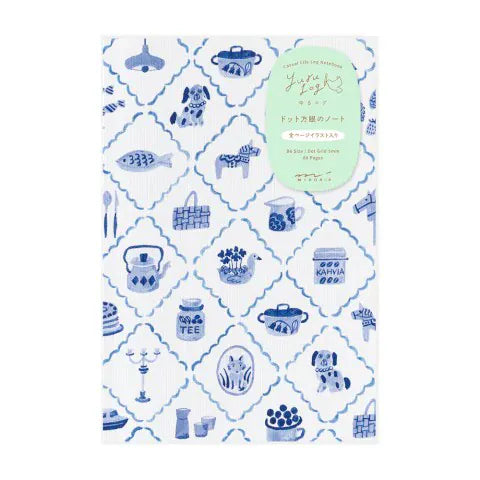 Favorite Story Notebook Midori Midori Yuru Log Notebook B6, Blue Nordic