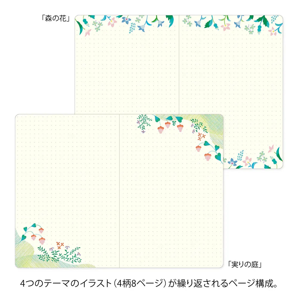 Favorite Story Notebook Midori Midori Yuru Log Notebook B6, Floral