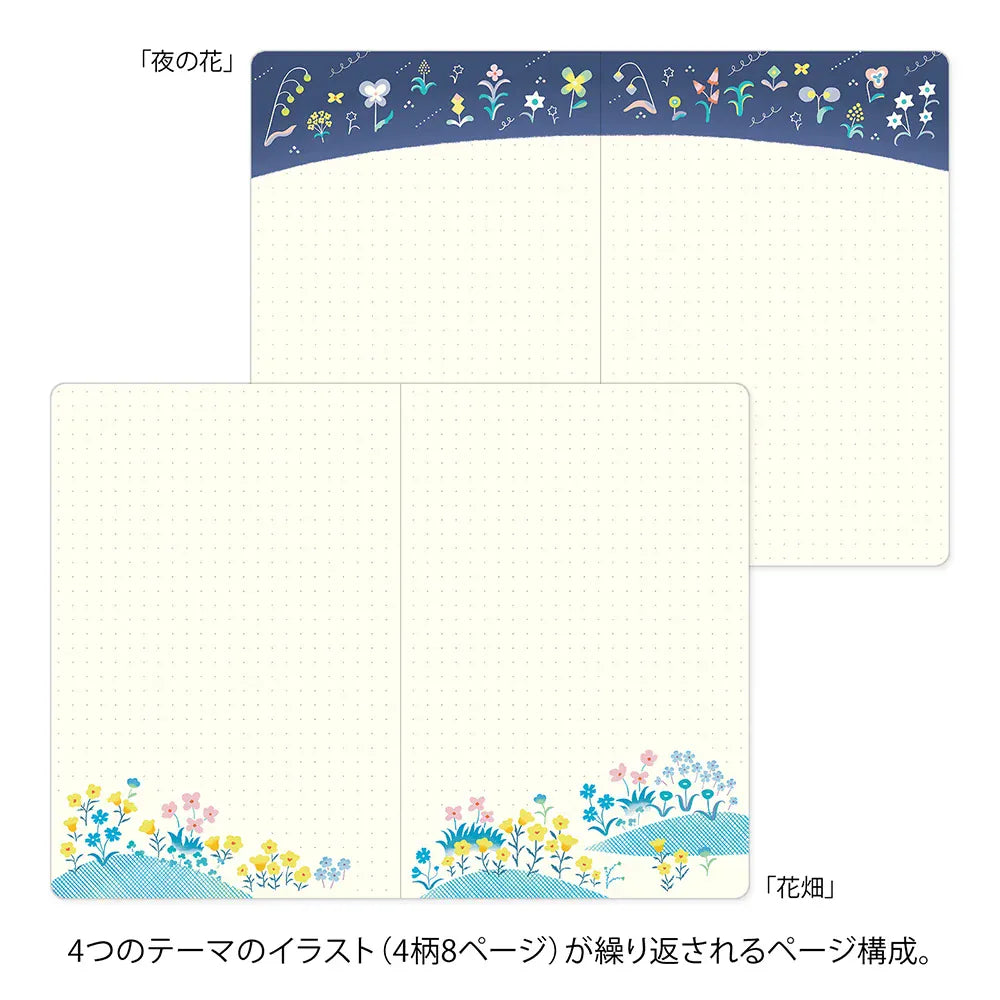 Favorite Story Notebook Midori Midori Yuru Log Notebook B6, Floral