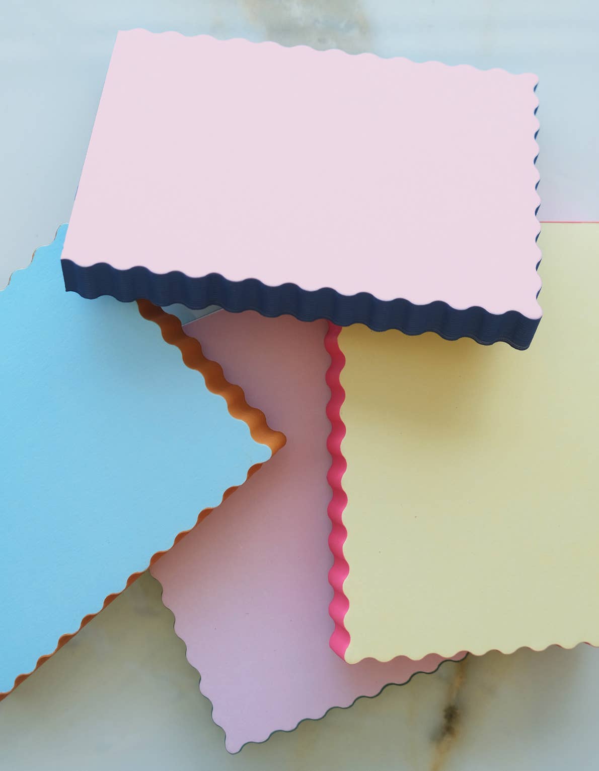 Favorite Story Idlewild Co. Mini Wave Shaped Notepad | Citron + Hot Coral Edge