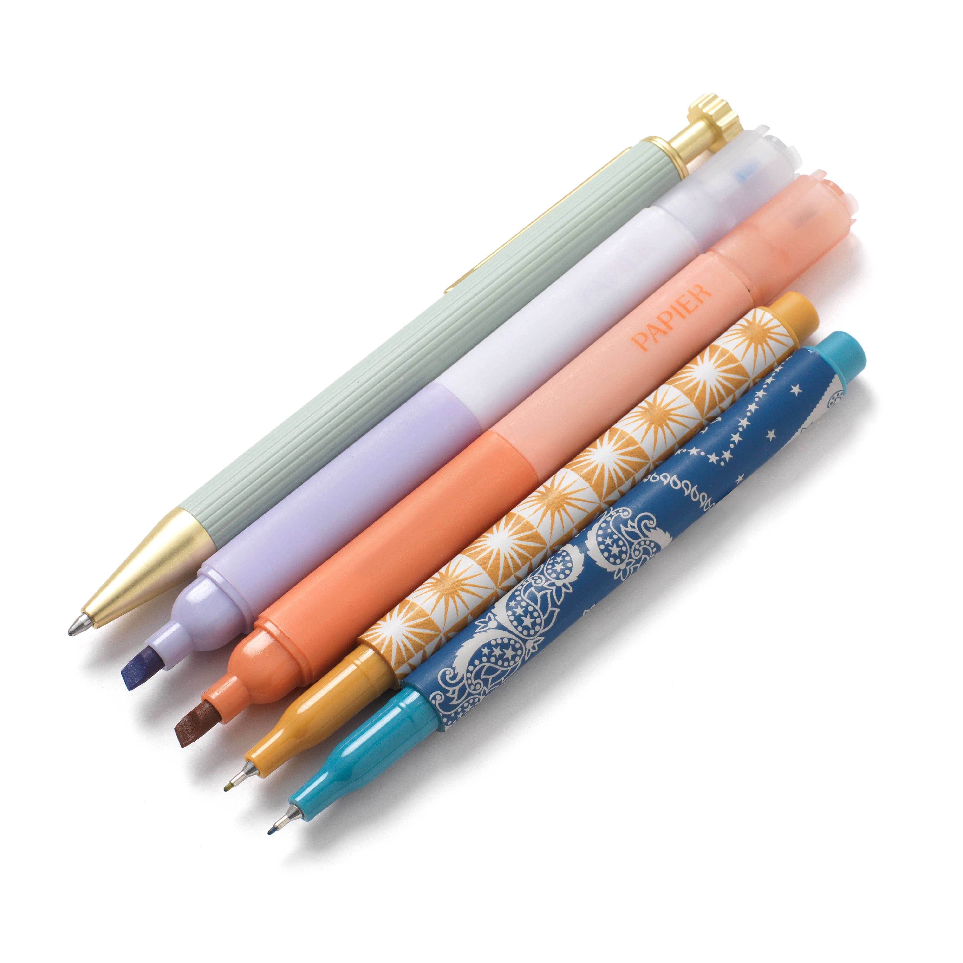 Favorite Story Papier Mixed Pen & Highlighter Set of 5 - Solstice