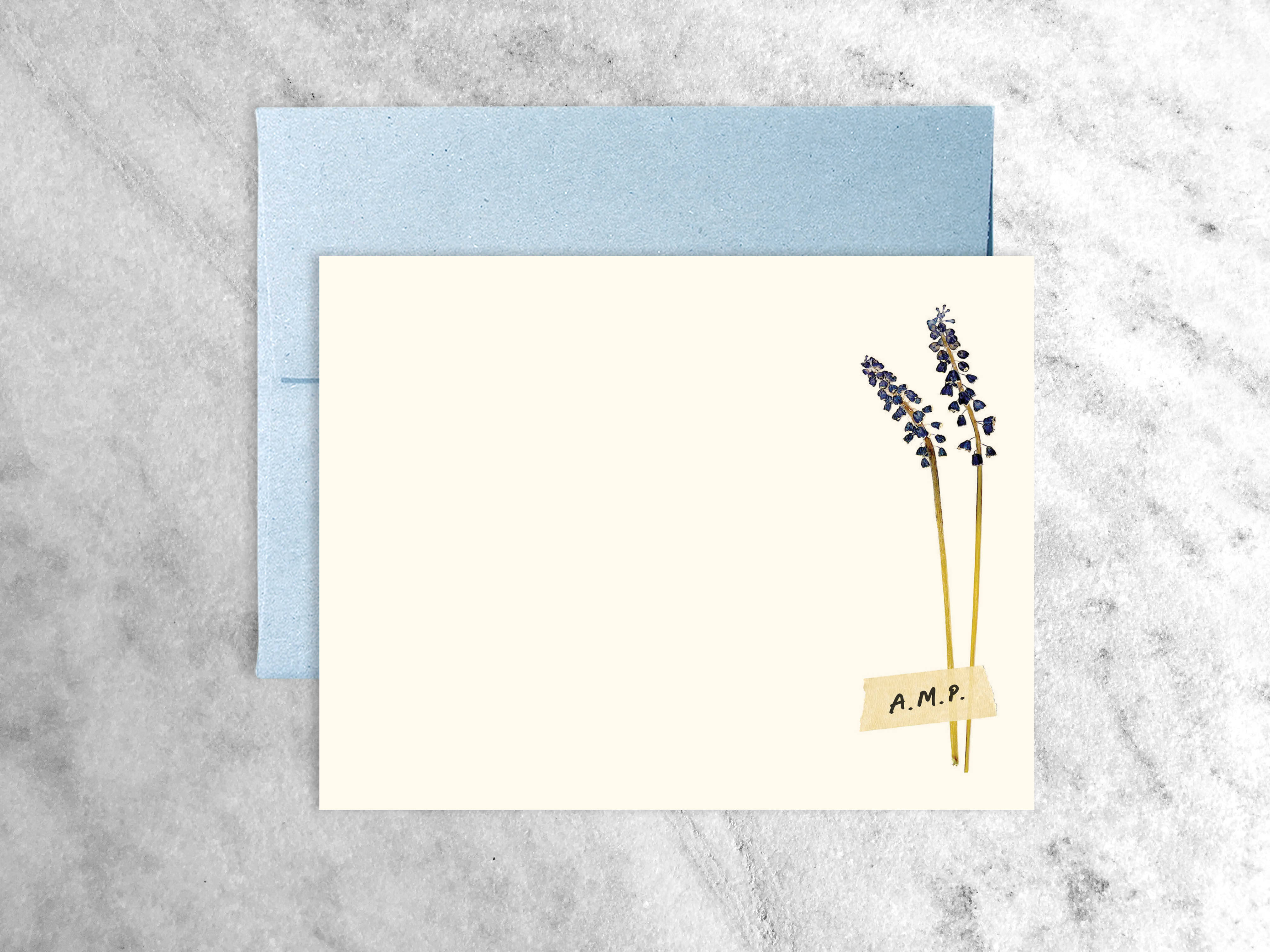 Favorite Story Pressed Flower Monogram Monogram Stationery