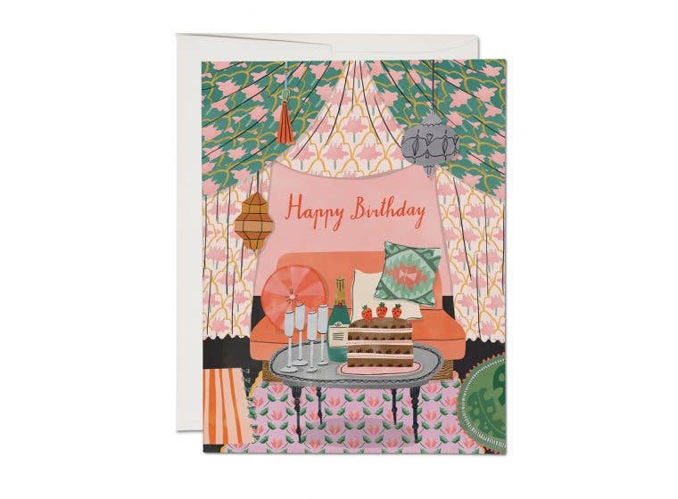 Favorite Story Red Cap Cards Nomad Tent birthday greeting card