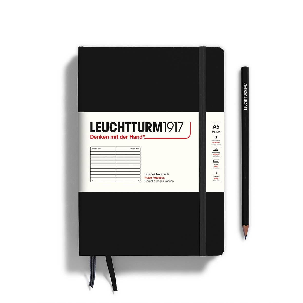 Favorite Story LEUCHTTURM1917 Ruled / Black / Hardcover Notebooks - Medium (A5)