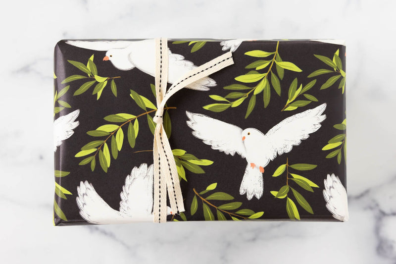 Favorite Story Gift Wrap 3 Sheets Peace Dove Gift Wrap