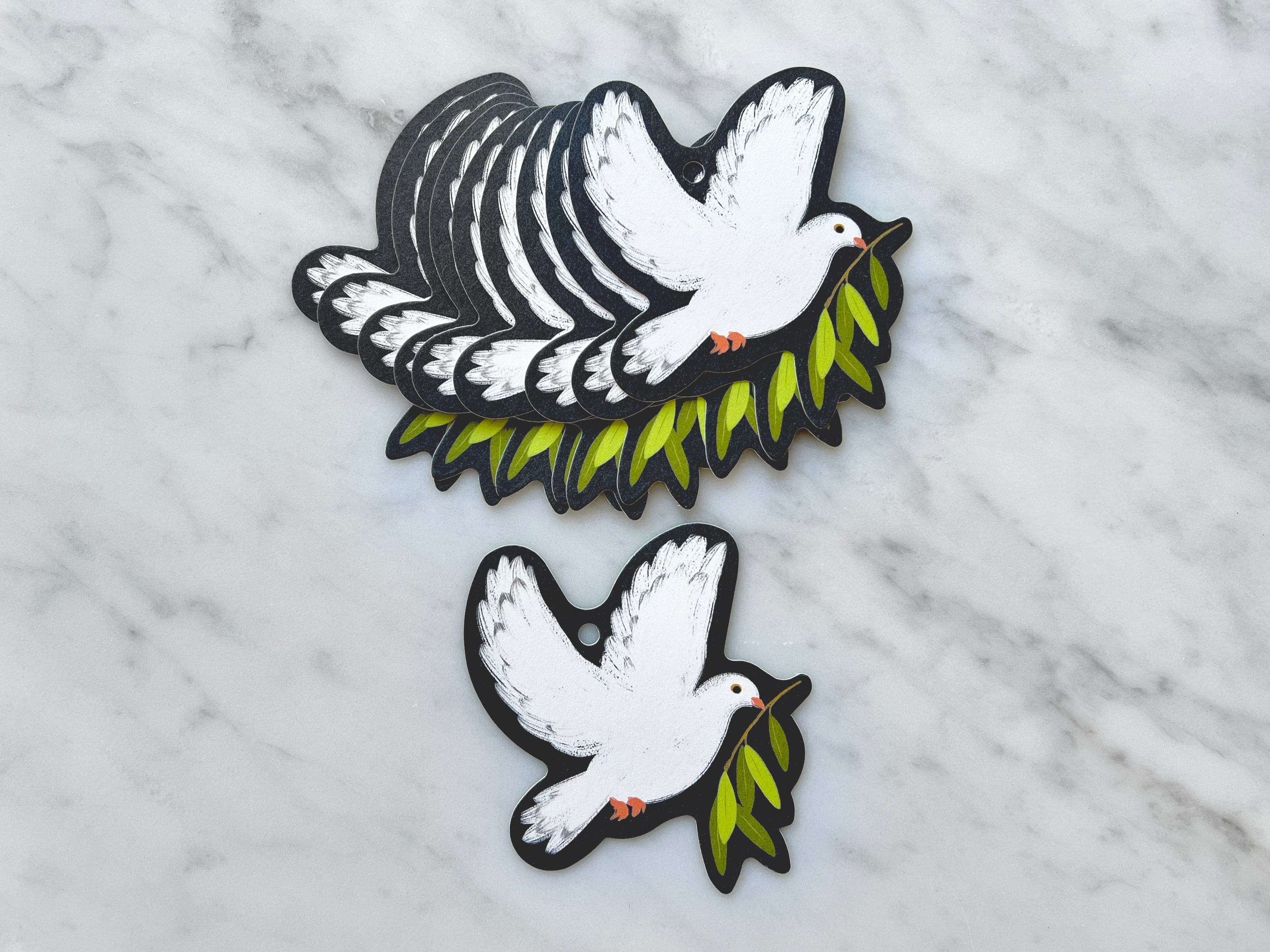 Favorite Story Gift Tags Set of 10 Peace Doves Die-Cut Gift Tags