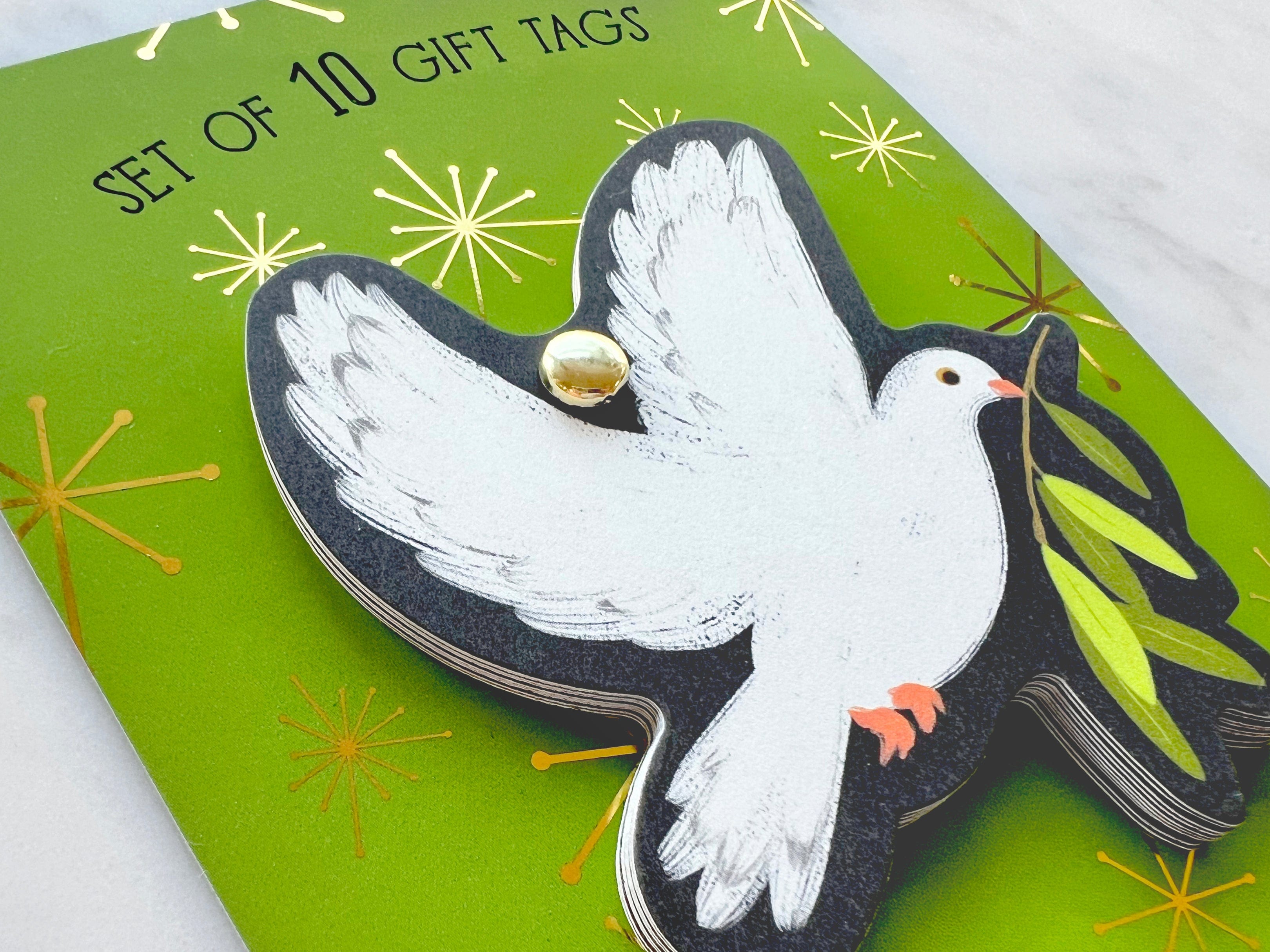 Favorite Story Gift Tags Set of 10 Peace Doves Die-Cut Gift Tags