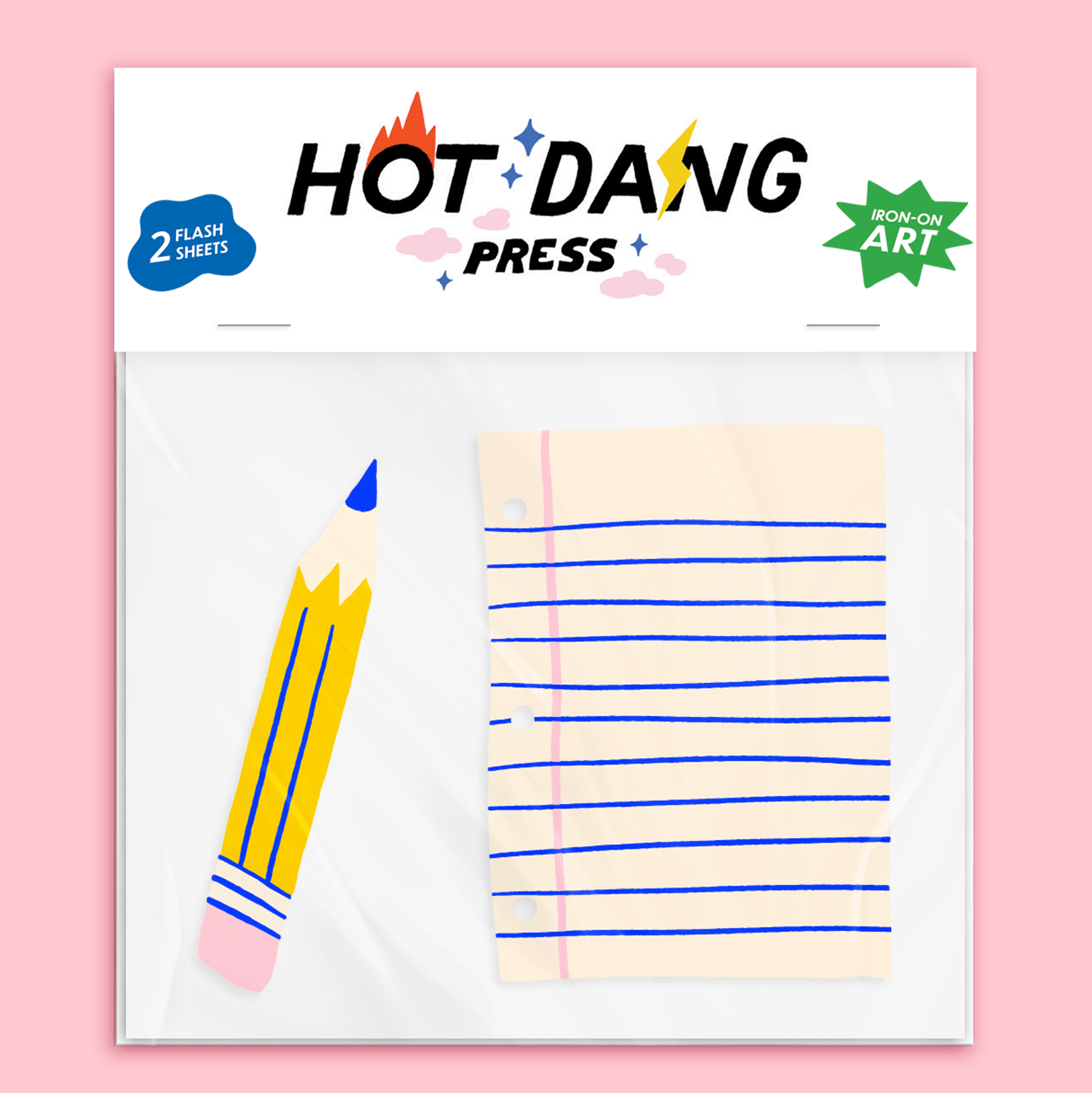 Favorite Story Hot Dang Press Pencil & Paper Buddies Iron On