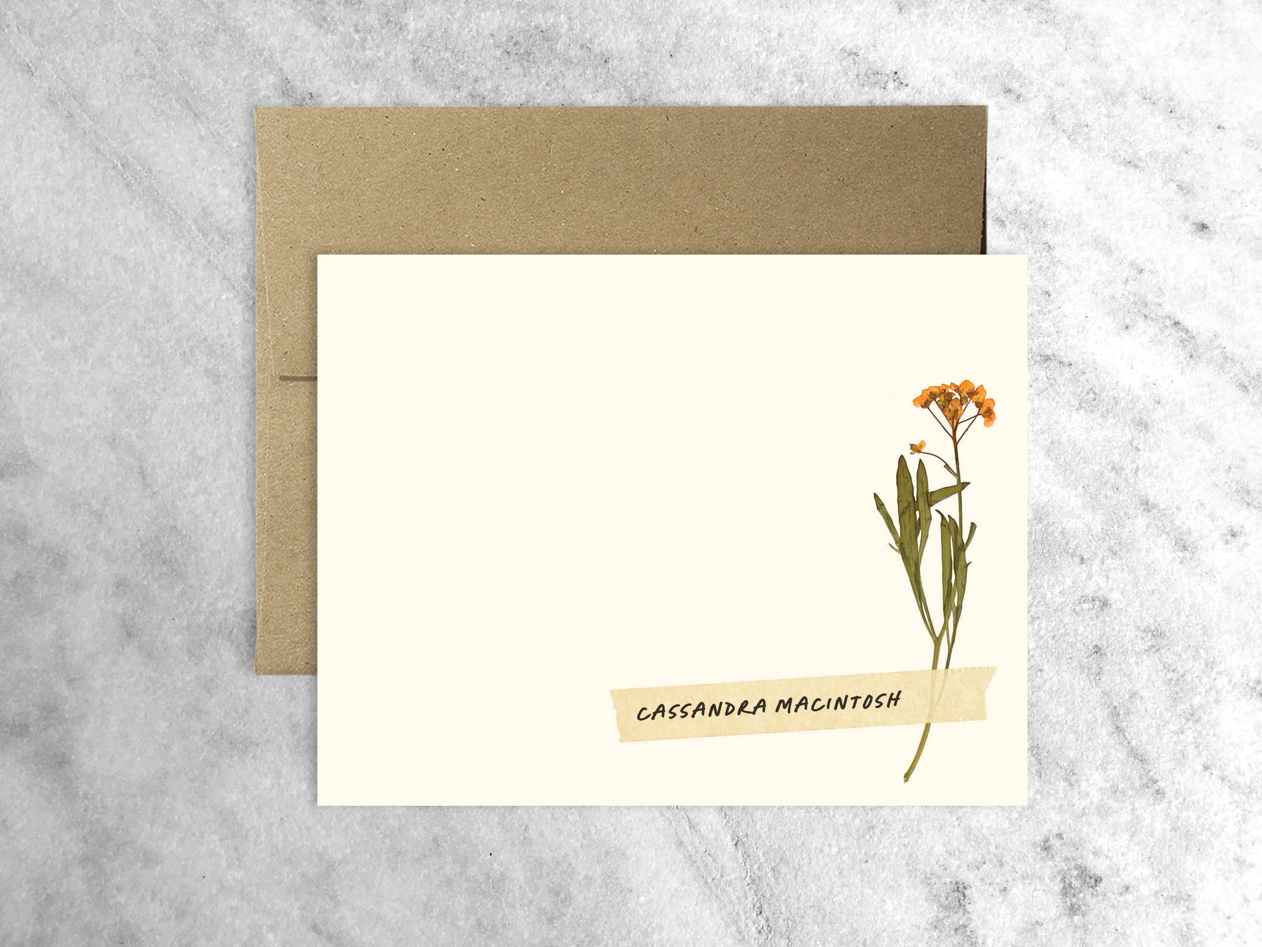 Favorite Story Pressed Flower Personalized Stationery