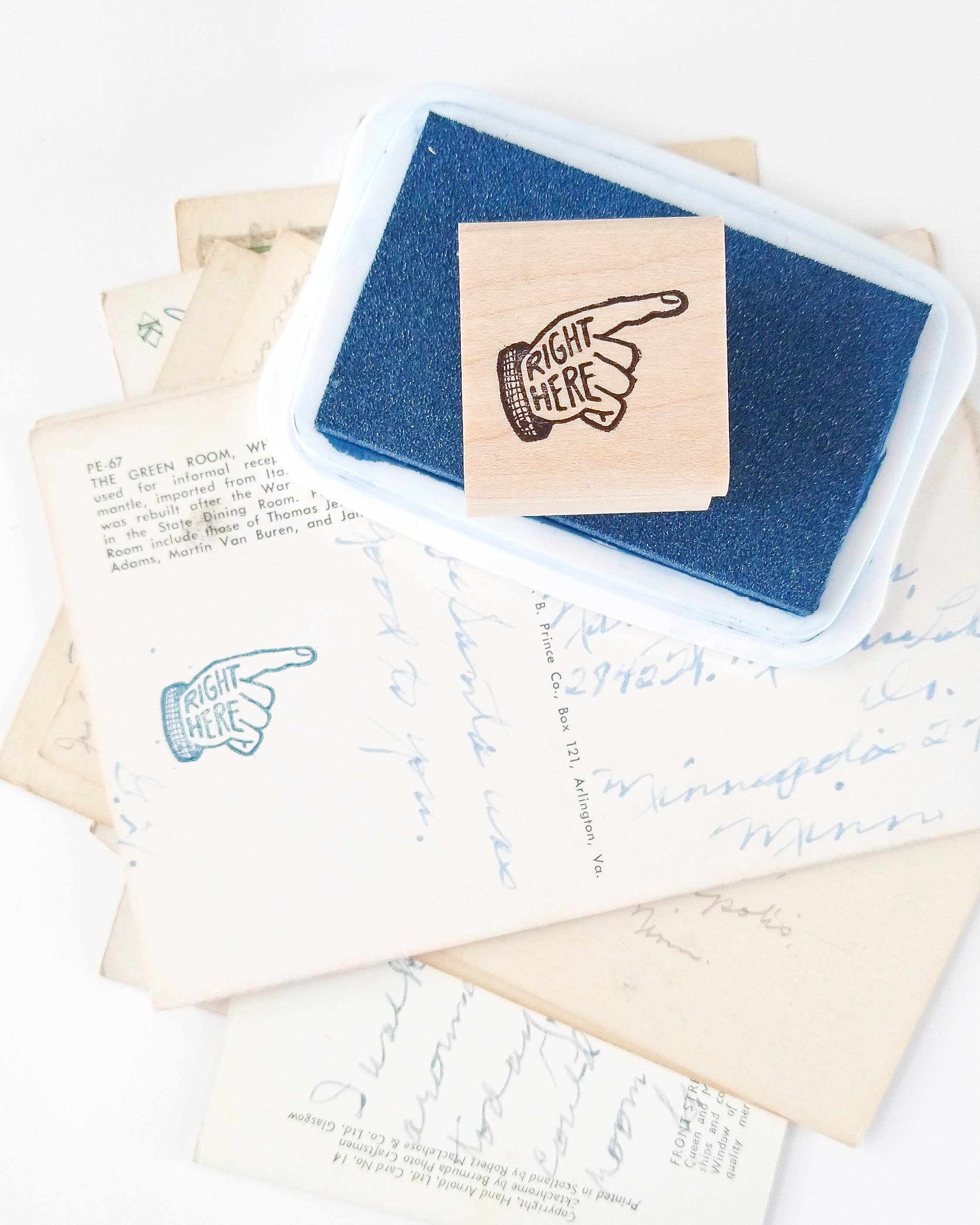 Favorite Story Peppercorn Paper Pointing Hand Rubber Stamp