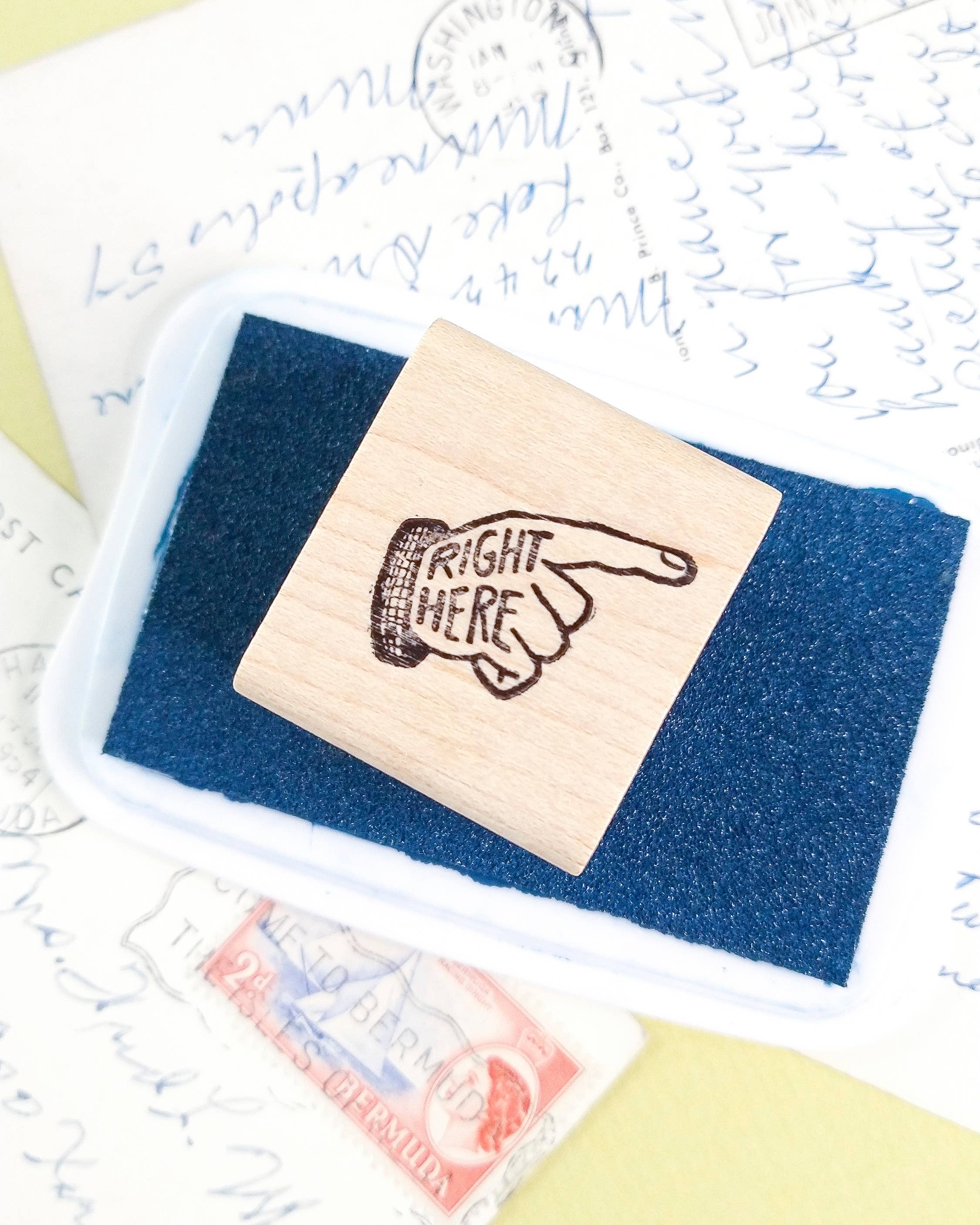 Favorite Story Peppercorn Paper Pointing Hand Rubber Stamp