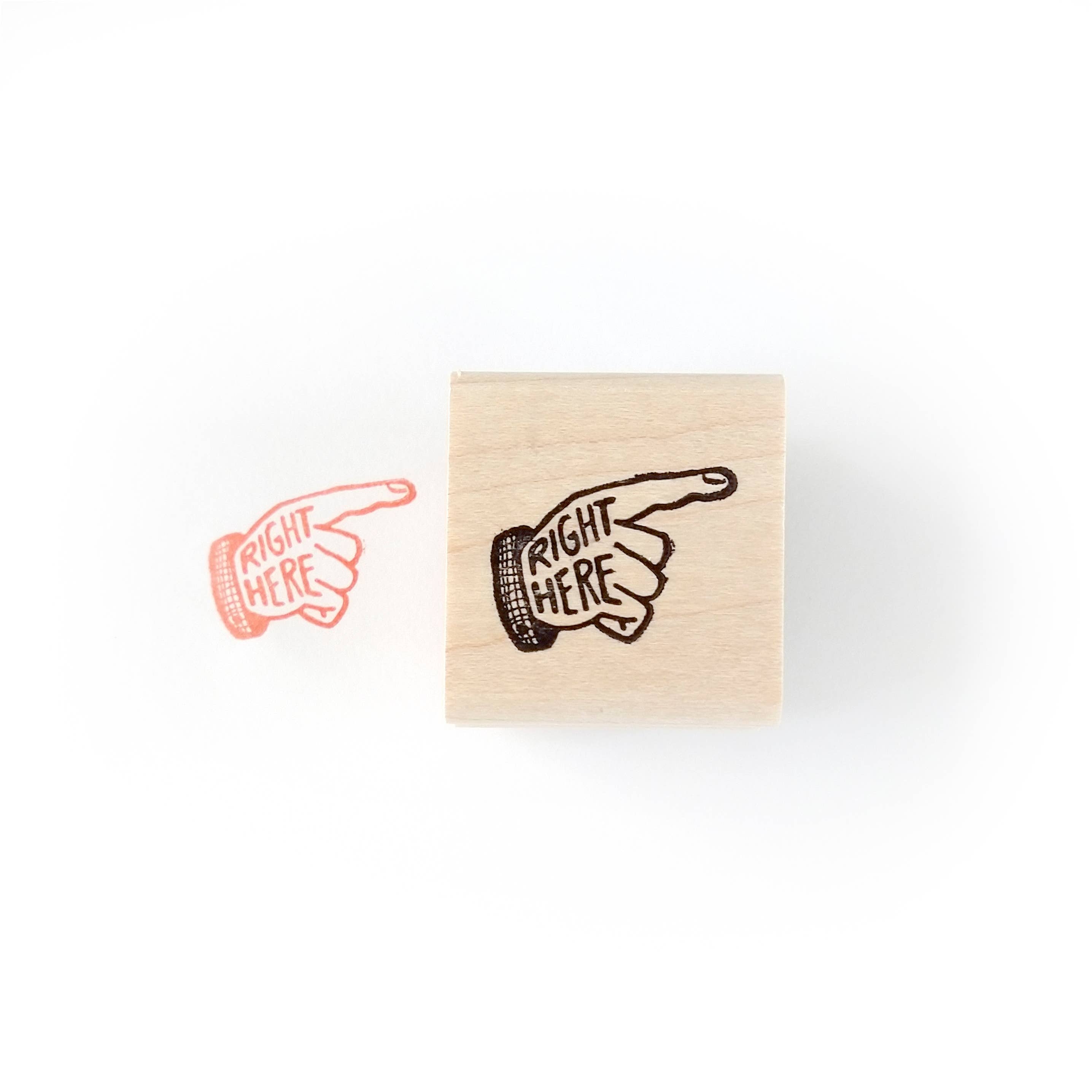 Favorite Story Peppercorn Paper Pointing Hand Rubber Stamp