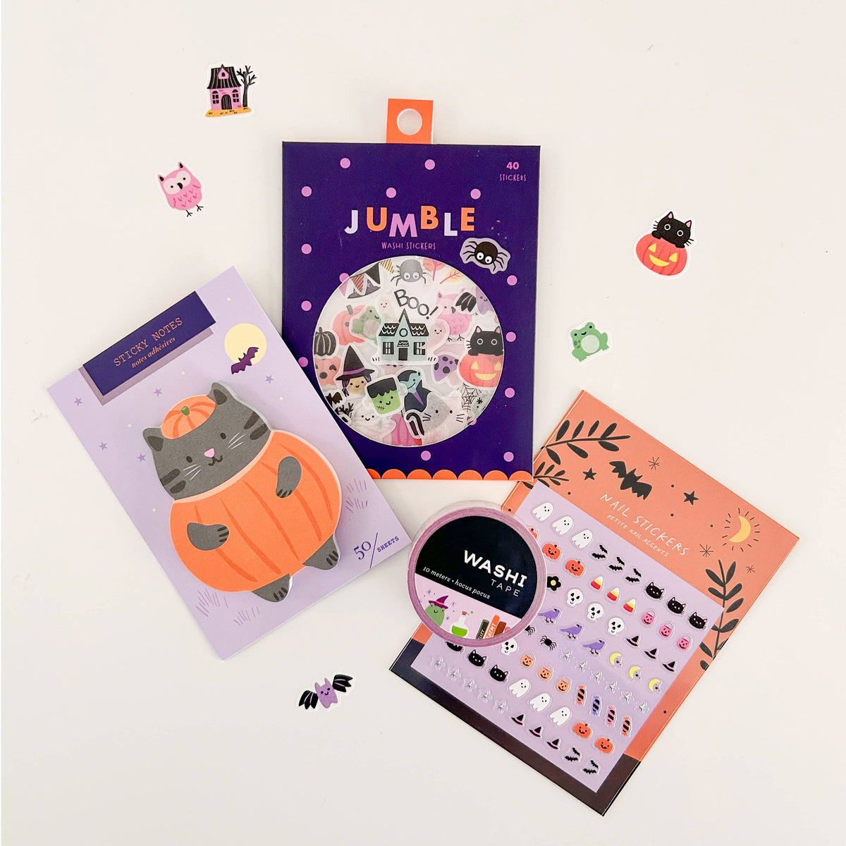 Favorite Story Girl of All Work Pumpkin Cat Die Cut Sticky Notes