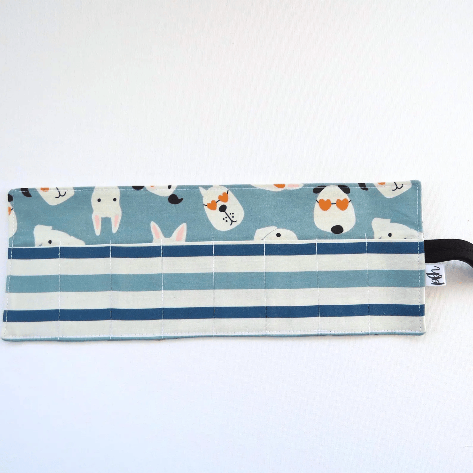 Favorite Story PaperFromHeaven Puppy Crayon Roll – Handmade Dog Print Travel Art Kit