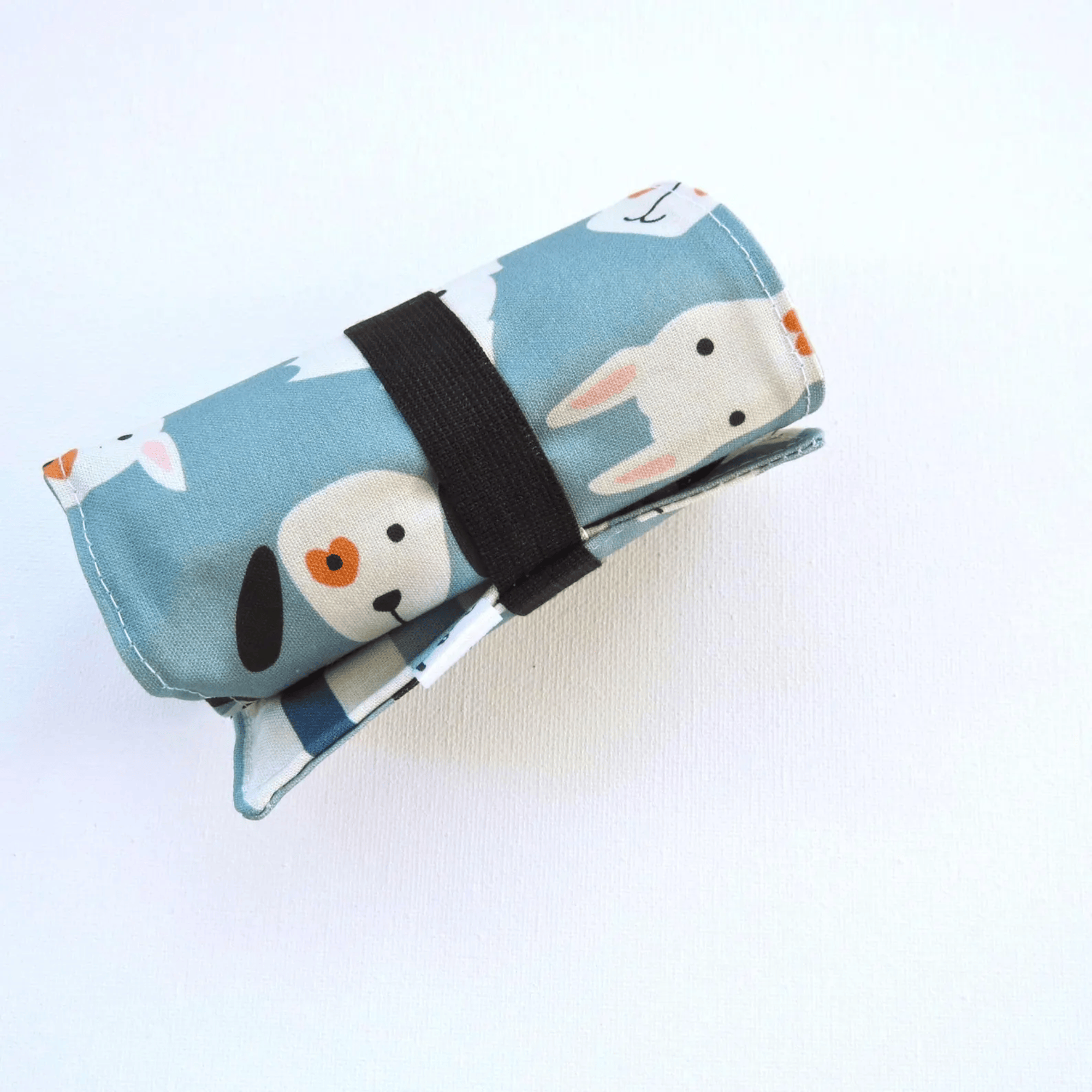 Favorite Story PaperFromHeaven Puppy Crayon Roll – Handmade Dog Print Travel Art Kit