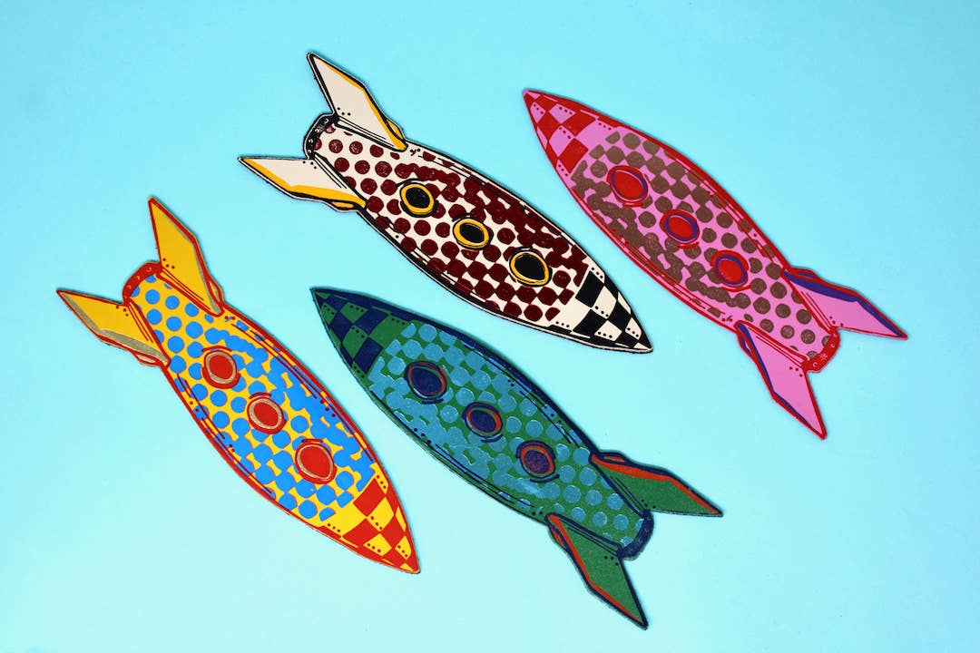 Favorite Story Ark Colour Design Green/Turquoise Rocket Bookmark