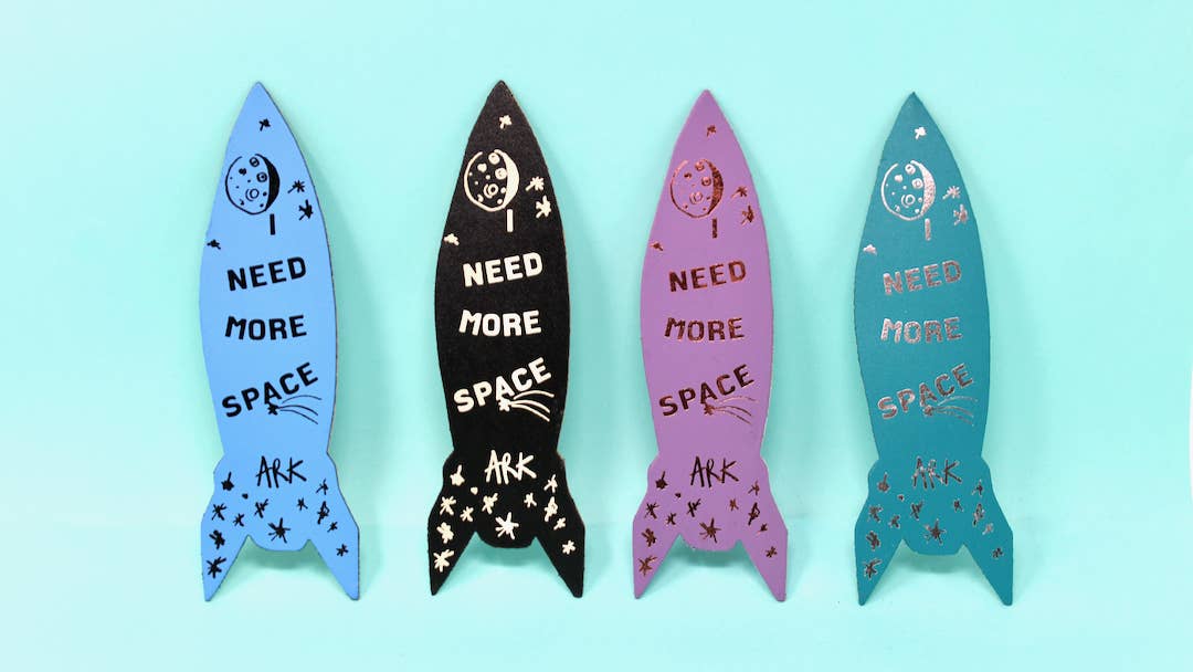 Favorite Story Ark Colour Design Green/Turquoise Rocket Bookmark