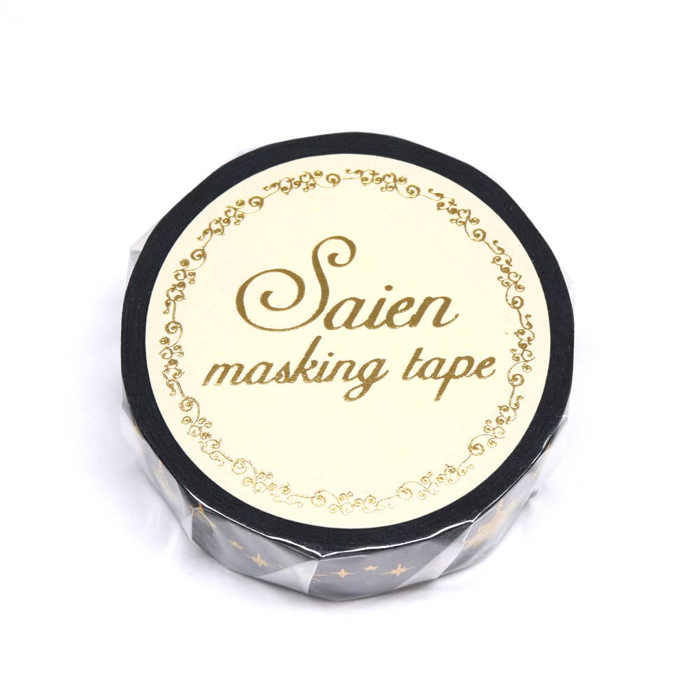 Favorite Story Japacolle — Japan Collections | See Latest News in "About" Starlit sky SAIEN Washi tape with gold foil stamping 15mm