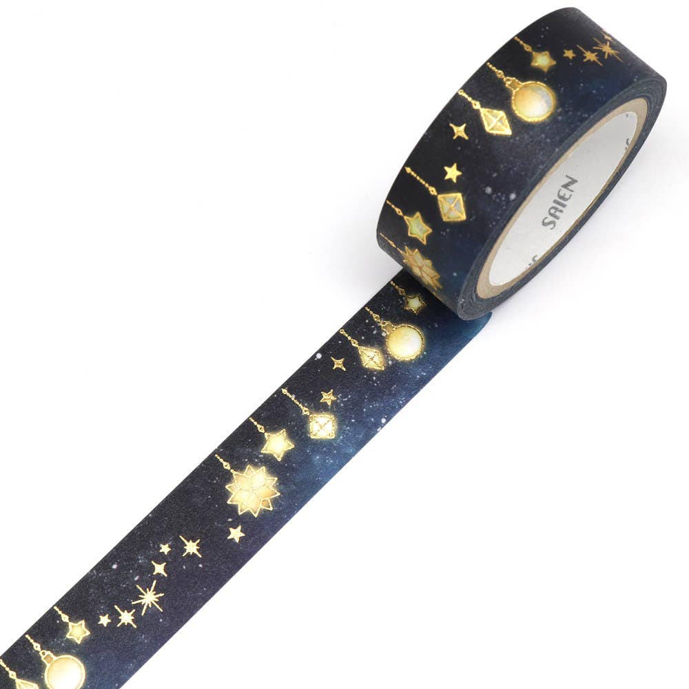 Favorite Story Japacolle — Japan Collections | See Latest News in "About" Starlit sky SAIEN Washi tape with gold foil stamping 15mm