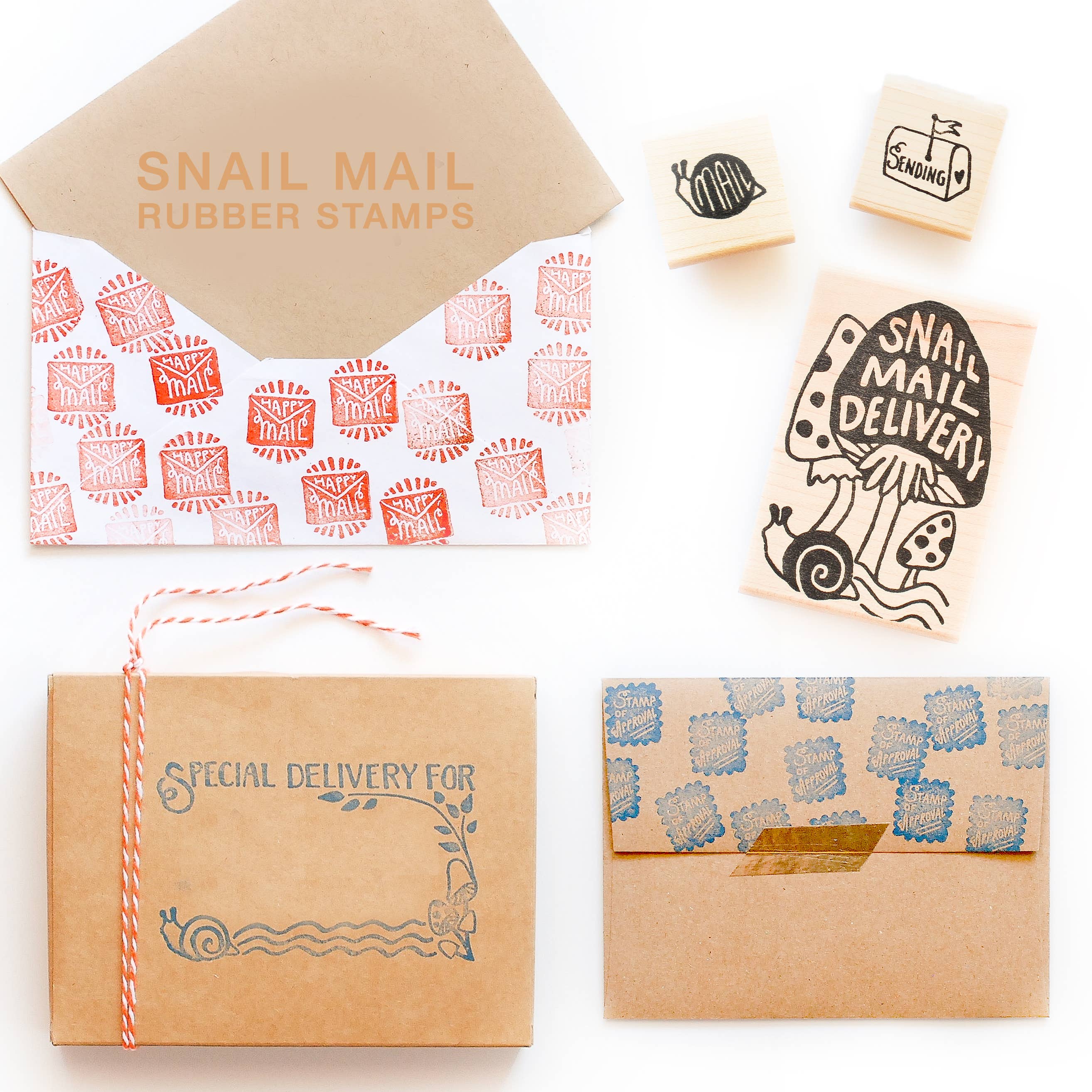 Favorite Story Peppercorn Paper Sending Love Rubber Stamp