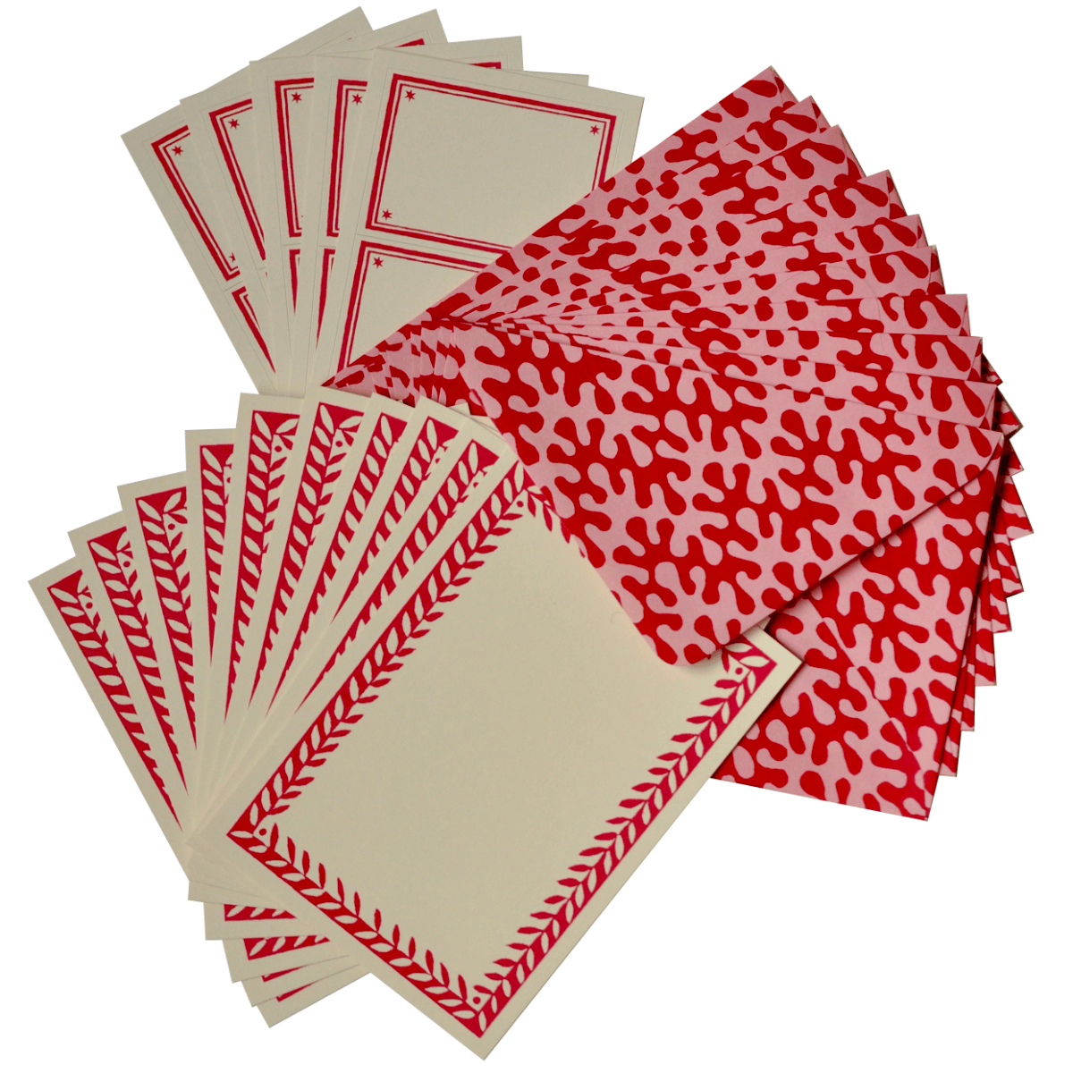 Favorite Story Cambridge Imprint Set of Notecards and Envelopes Kelp Raspberry Ripple
