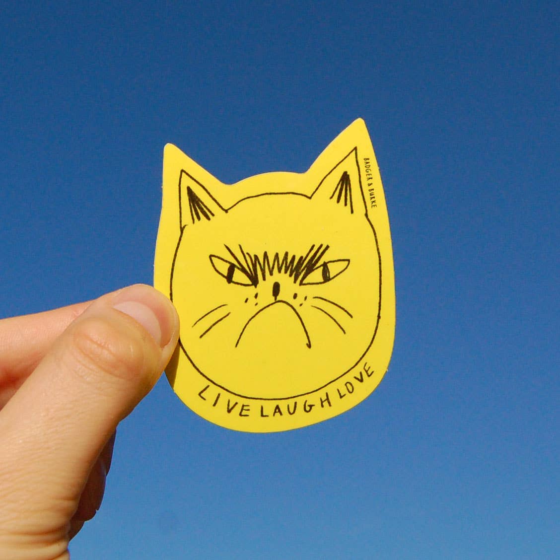 Favorite Story Badger & Burke Snitty Kitty "Live Laugh Love" Sticker
