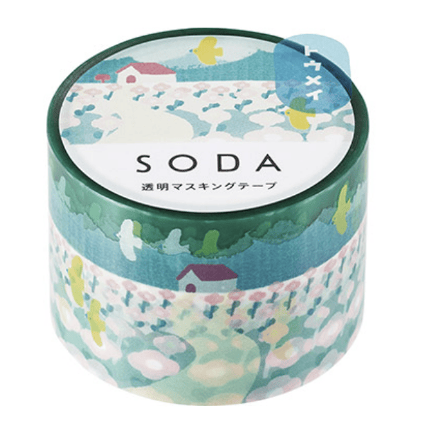 Favorite Story HITOTOKI by KING JIM collage SODA transparent Masking Tape 1.2"  WIDE
